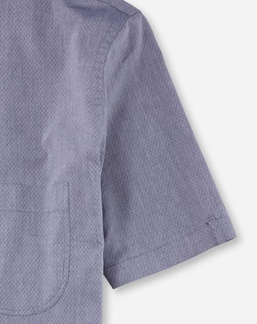 OLYMP Casual modern fit overhemd, korte mouw, structuur, marineblauw