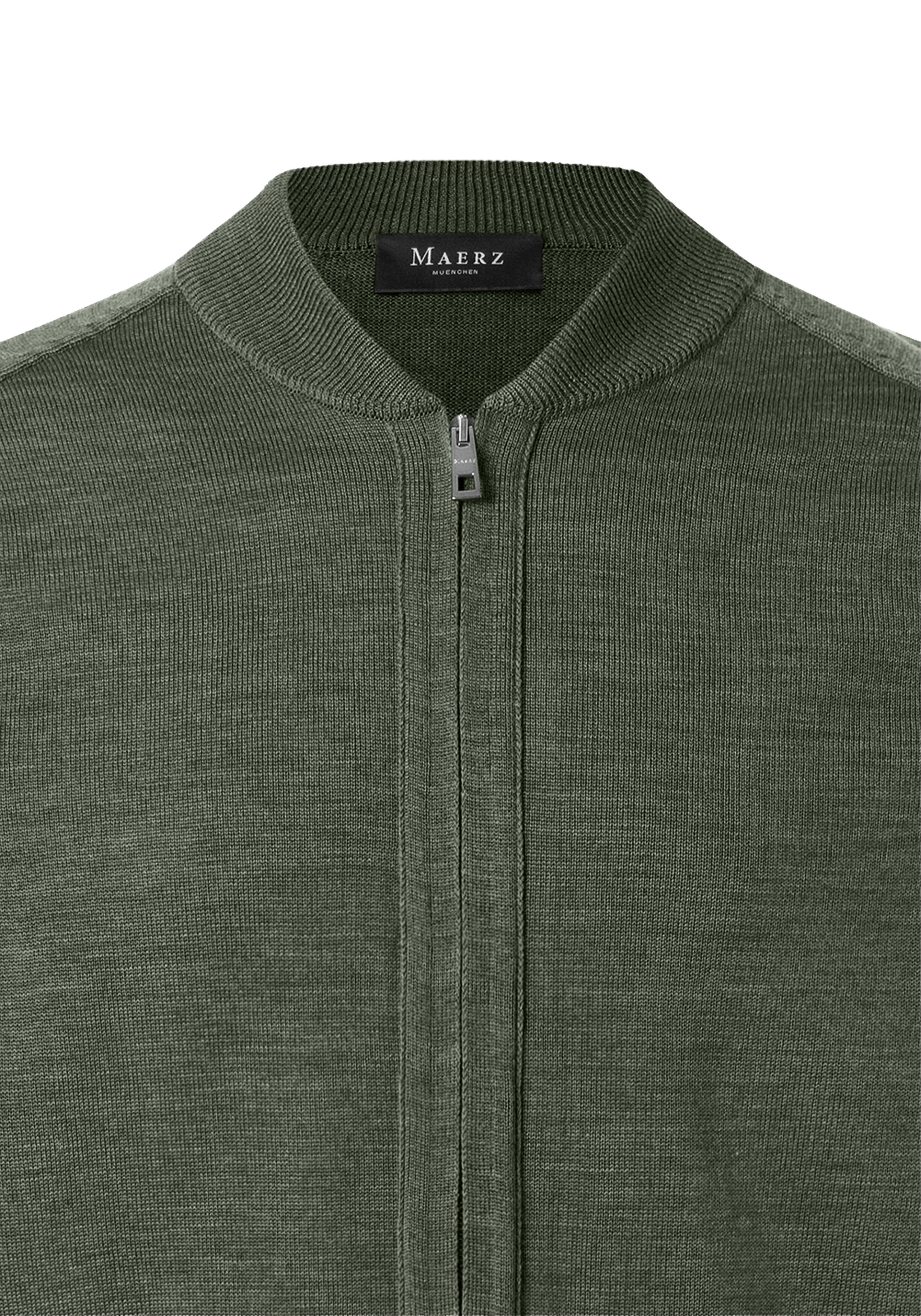 MAERZ Classic Fit heren vest met rits wol, groen
