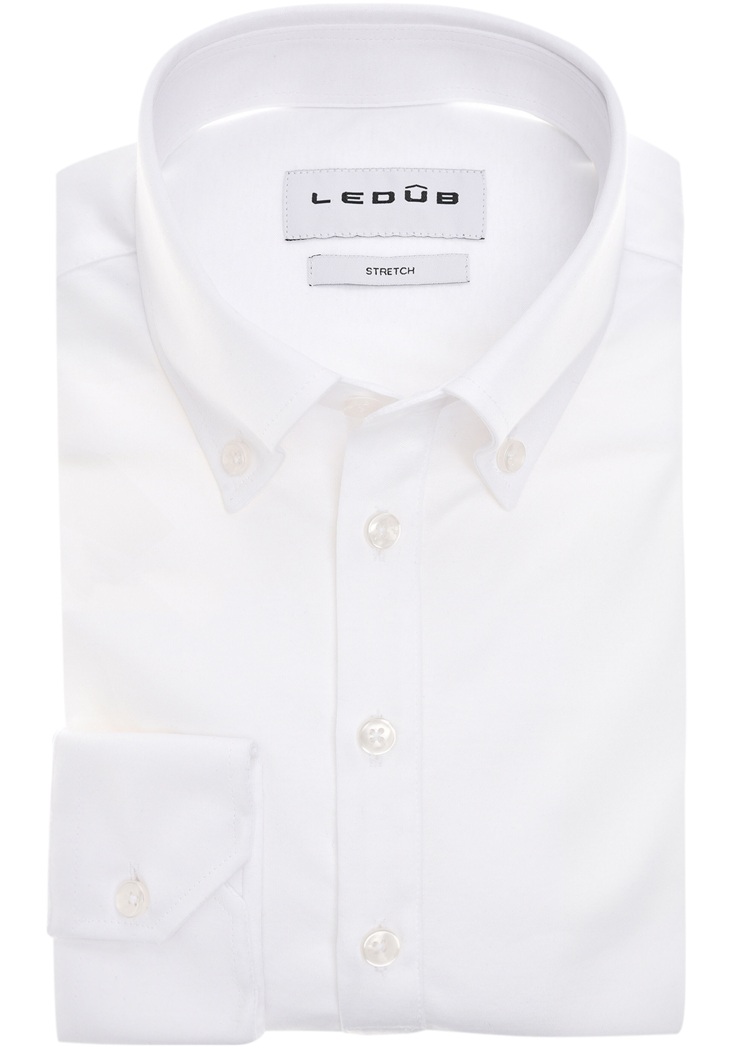 Ledub modern fit polo overhemd, tricot, jersey, wit