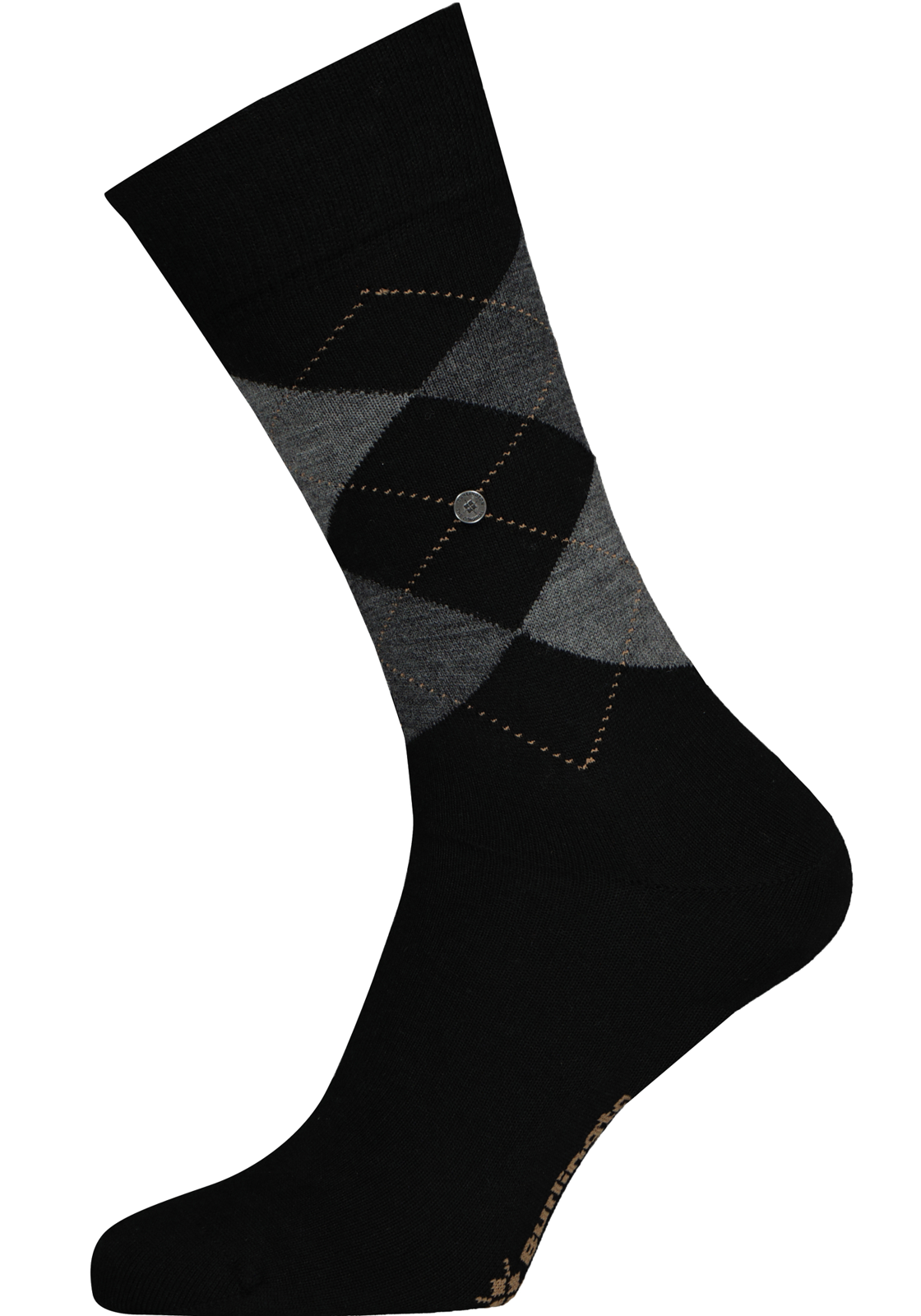 1-4049508003386_burlington_sokken_HR Burlington Edinburgh herensokken, wol, zwart met grijs