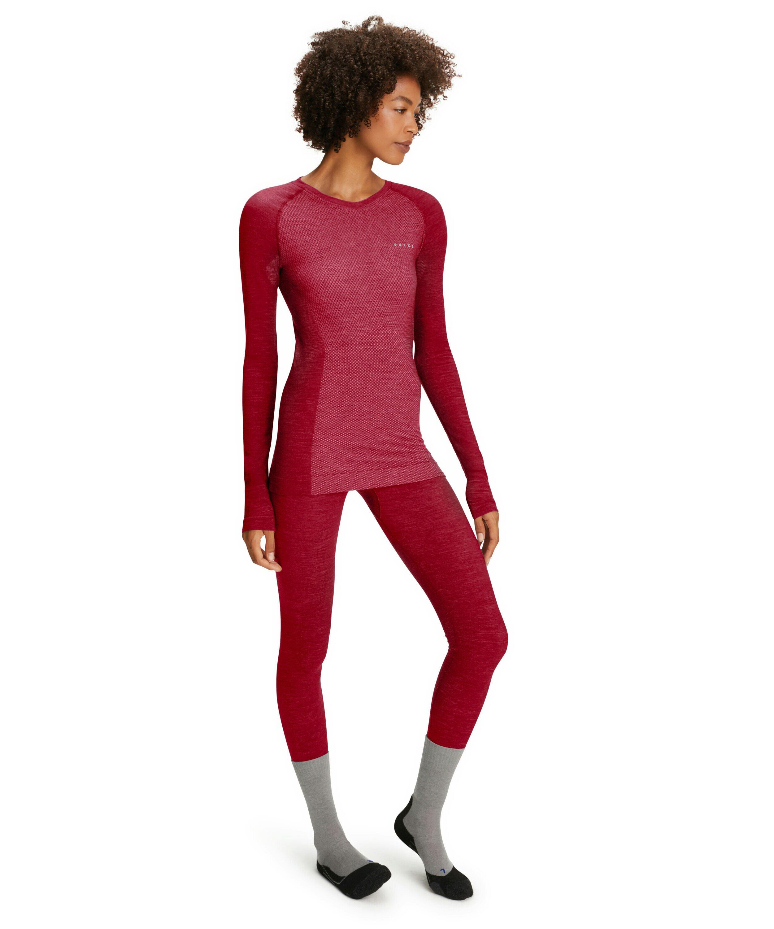 FALKE dames shirt met lange mouw Wool-Tech Light, thermoshirt, rood (red)