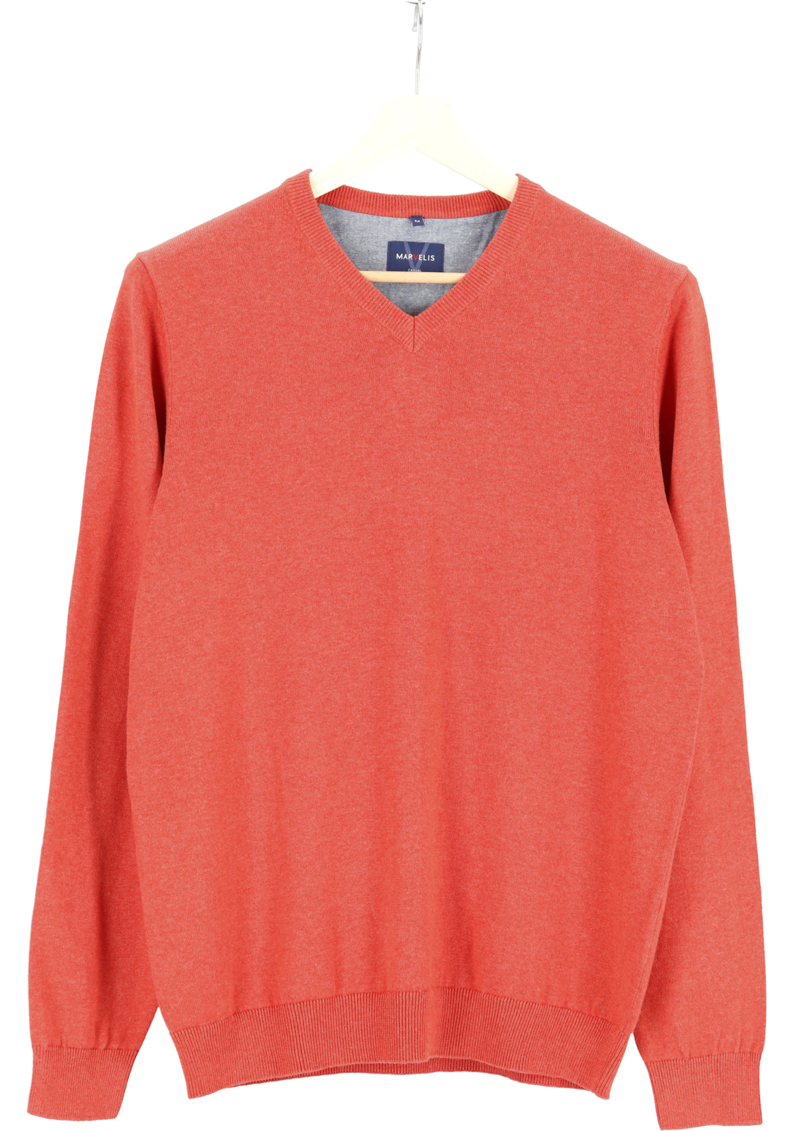 4-4055987423591-Marvelis-Marvelis_trui_roze_19901032_hanger_HR MARVELIS modern fit trui katoen, V-hals, roze