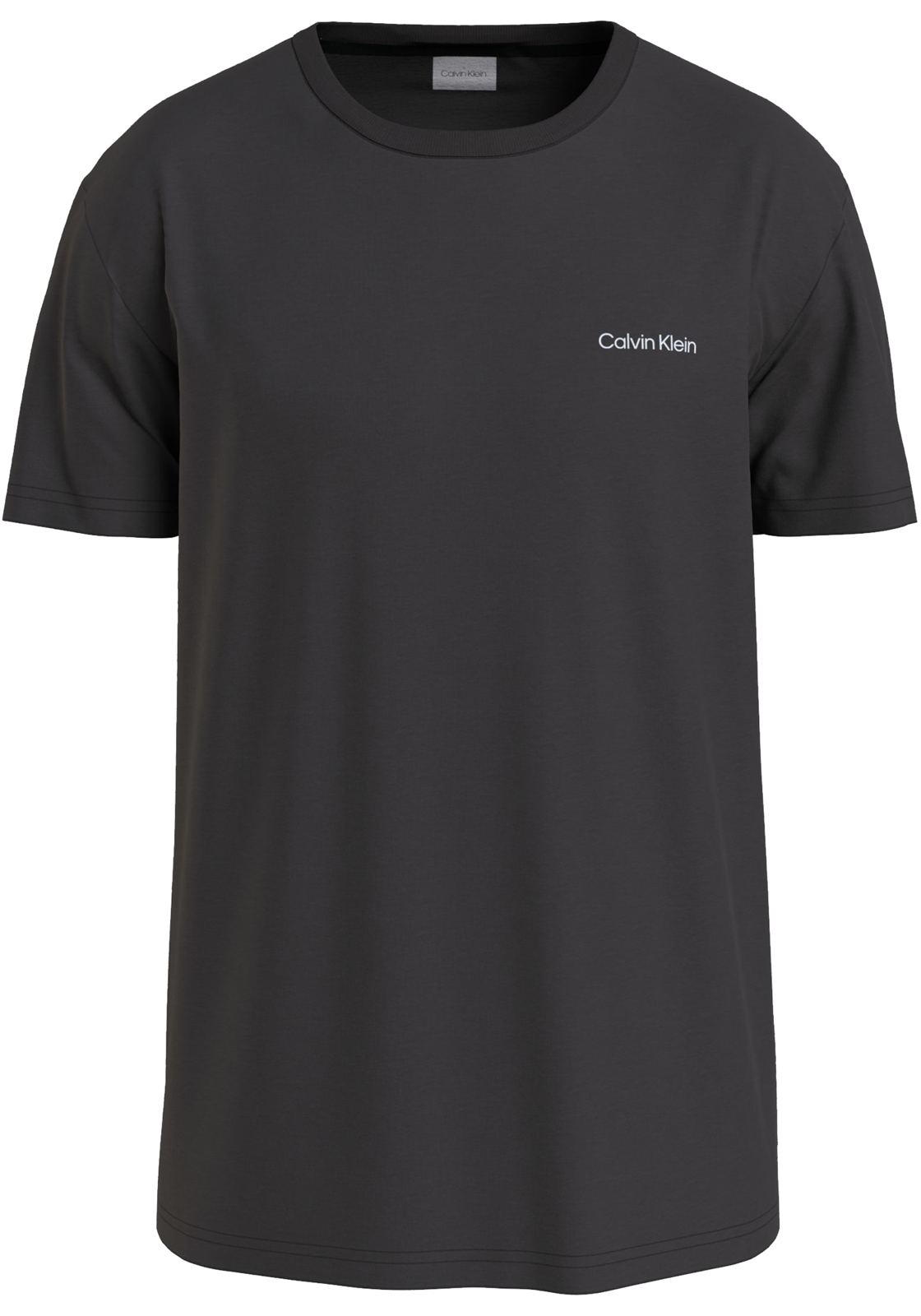 1-8719856203702-calvin_klein-tshirt_HR Calvin Klein Micro Logo Interlock T-shirt, heren T-shirt korte mouw O-hals, zwart
