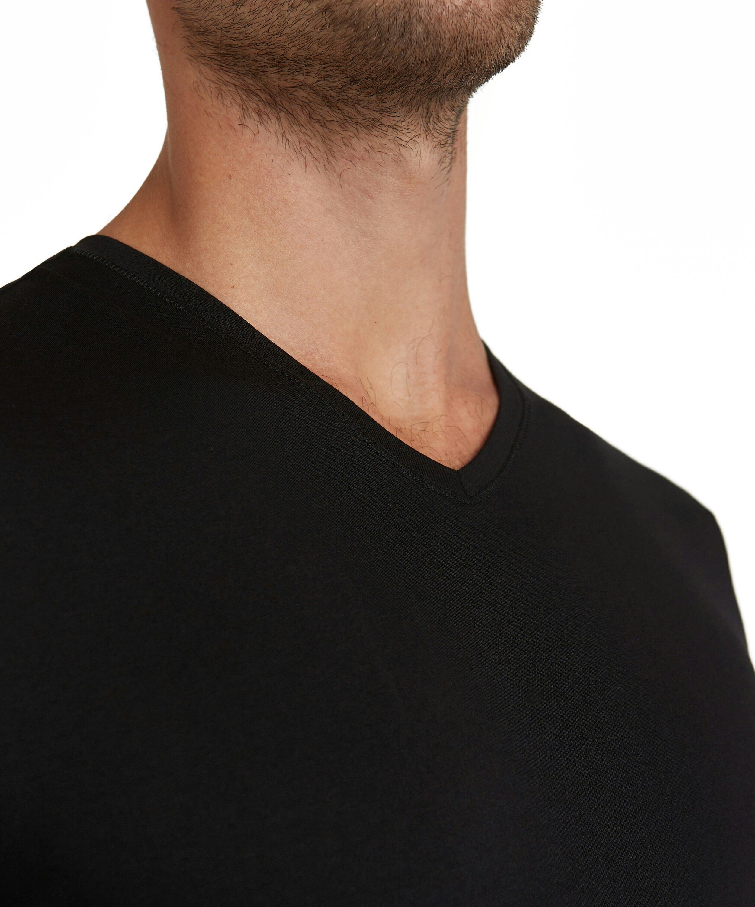 FALKE heren T-shirt Daily Natural, korte mouw, zwart (black)