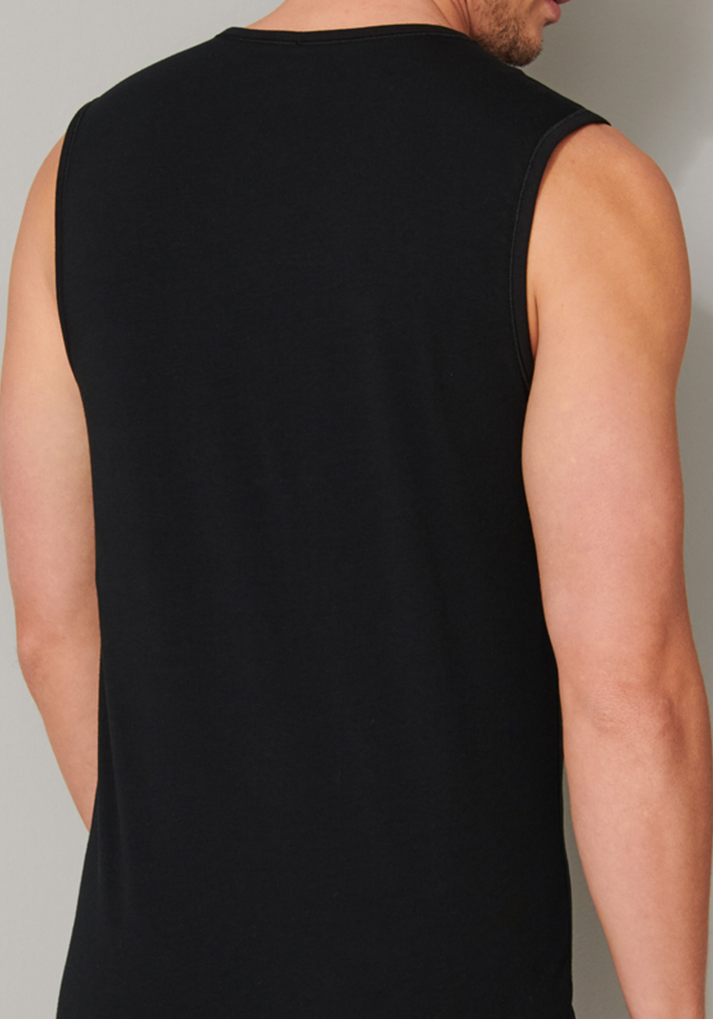 SCHIESSER 95/5 tanktops (2-pack), V-hals, zwart