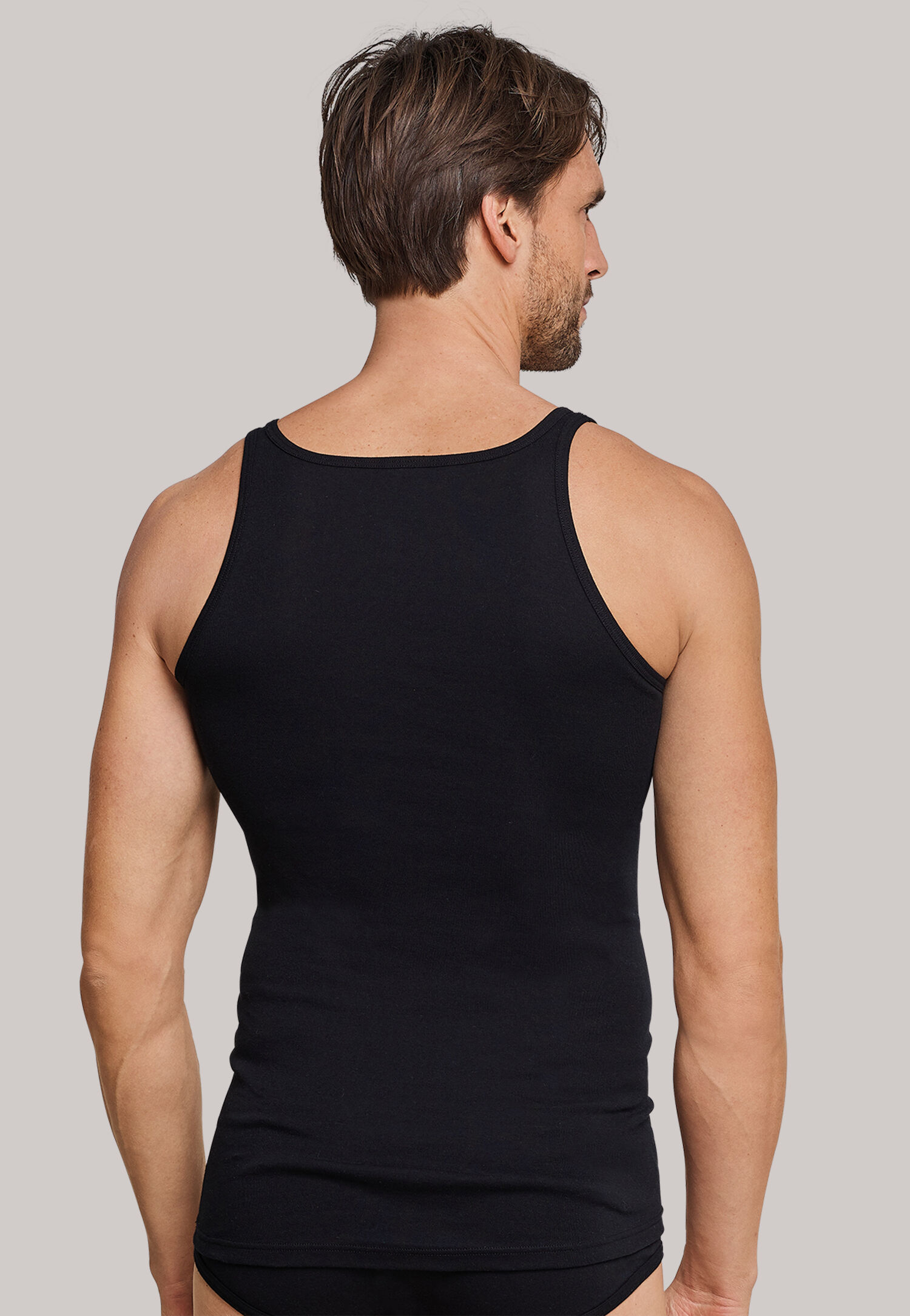 SCHIESSER Original Feinripp singlet (1-pack), zwart  