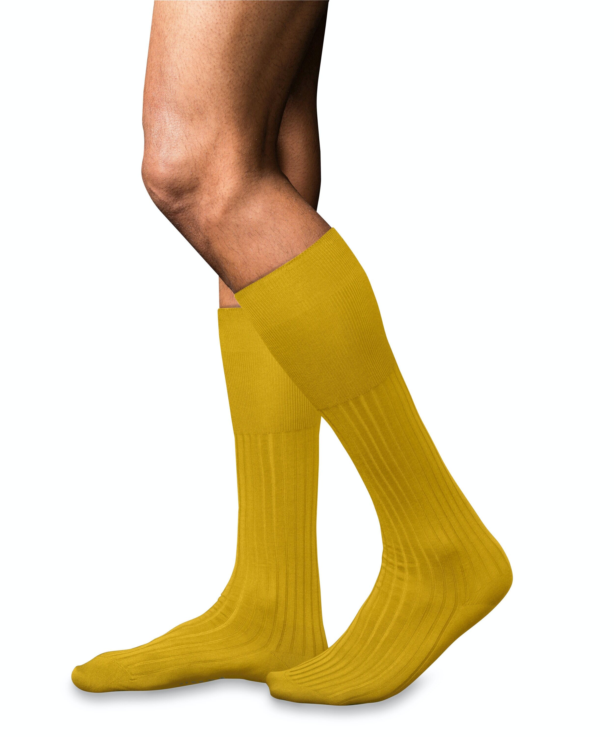 FALKE No. 13 Finest Piuma Cotton heren kniekousen, geel (mimosa)
