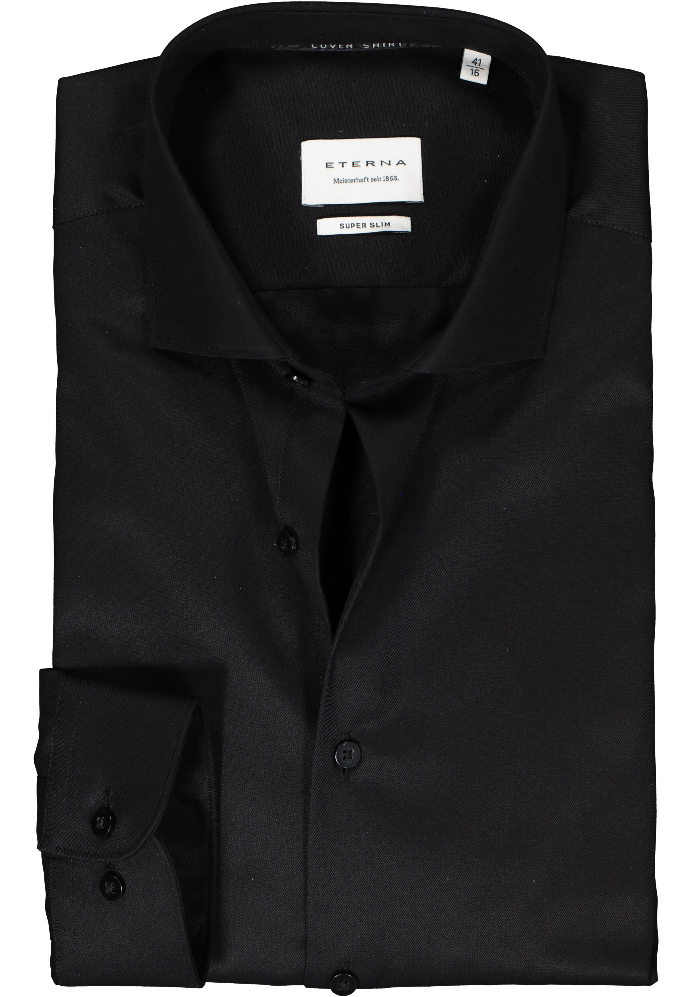 ETERNA super slim fit overhemd, twill, zwart
