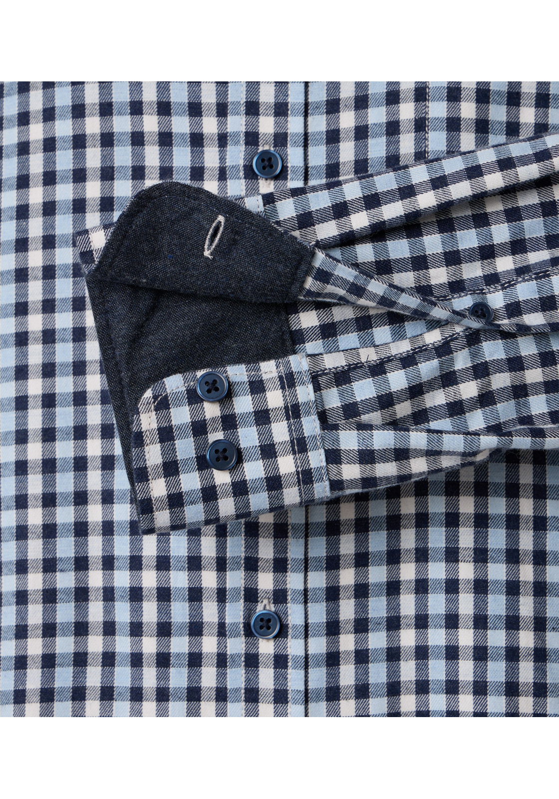 CASA MODA Sport casual fit overhemd, flanel, blauw geruit - 444308800-100 CASA MODA Sport casual fit overhemd, flanel, blauw geruit - 444308800-100