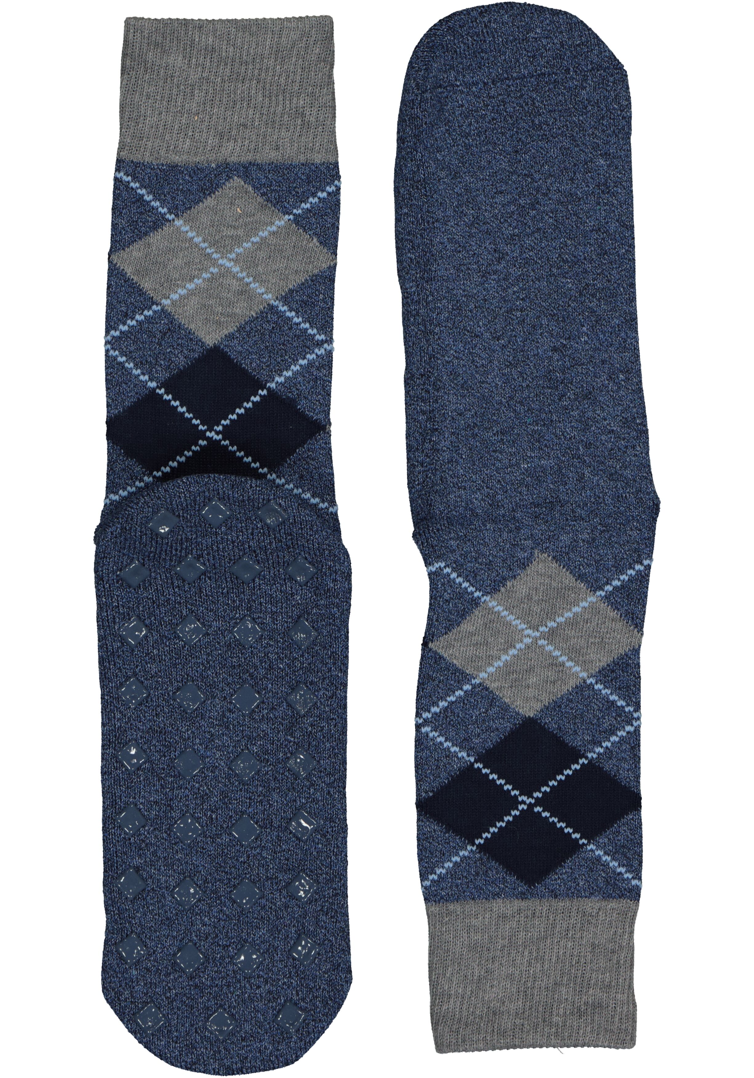 Burlington Argyle Heren Huissokken, blauw geruit