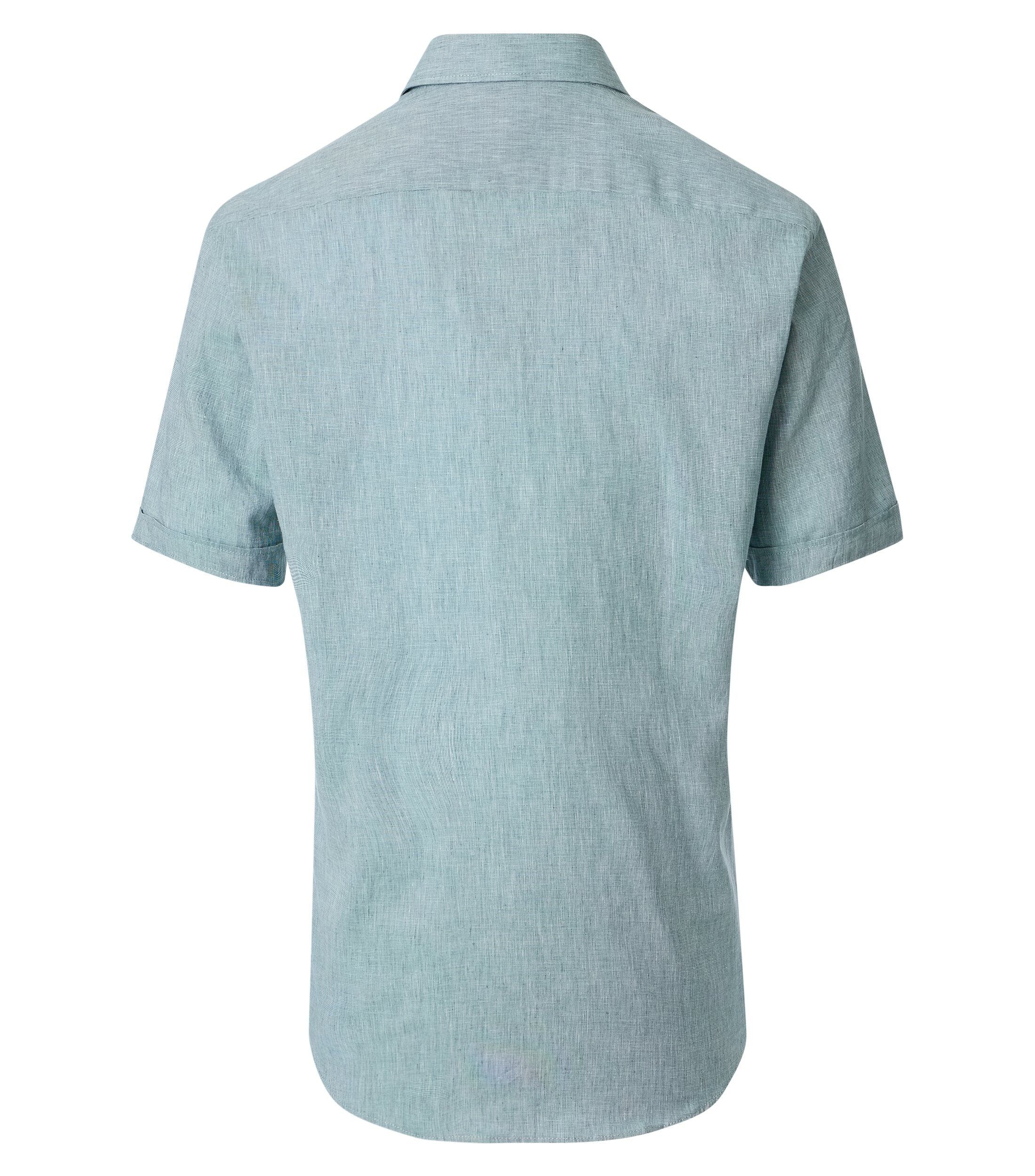 CASA MODA Sport casual fit overhemd, korte mouw, structuur, groen, wit