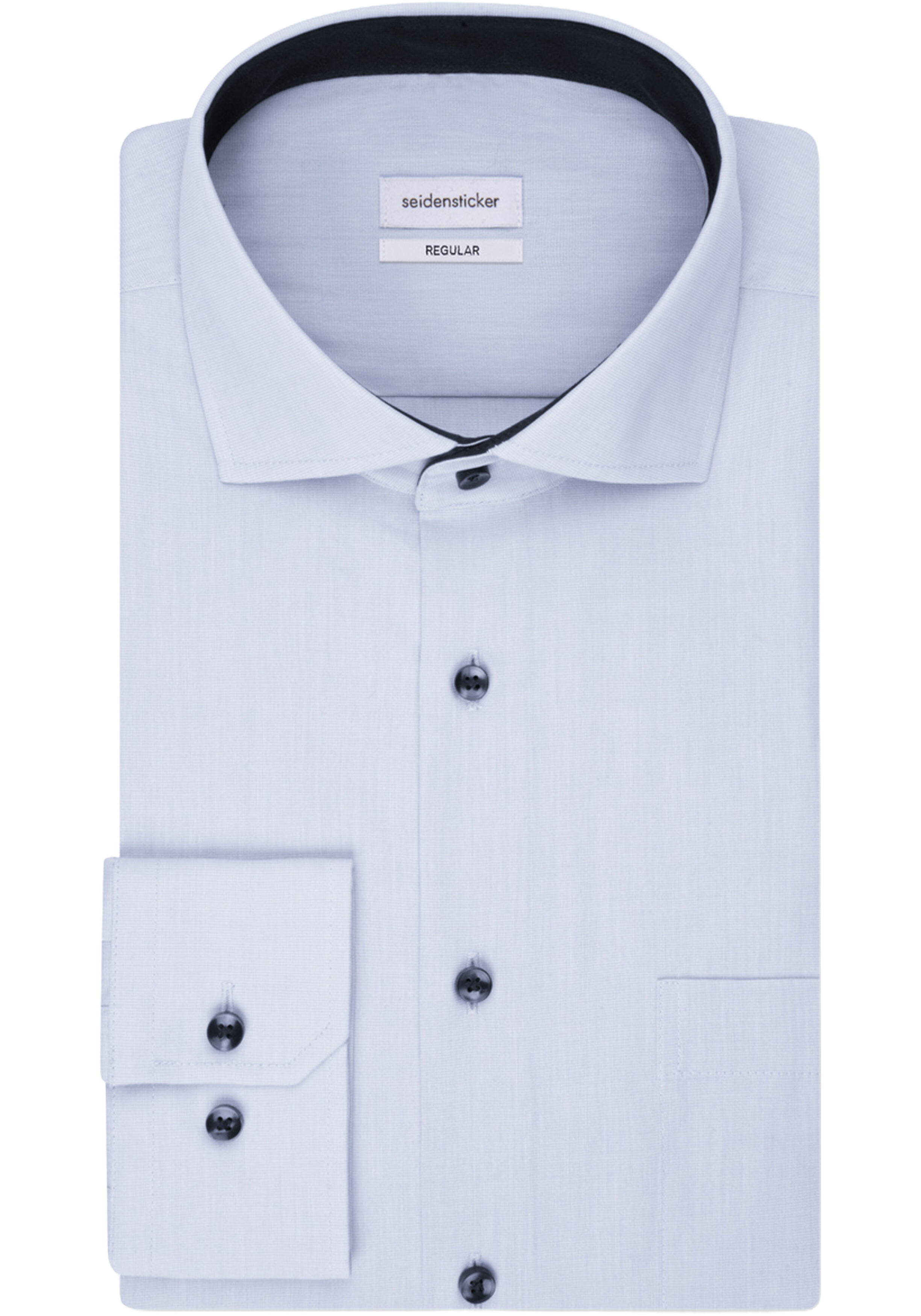 Seidensticker regular fit overhemd, popeline, blauw