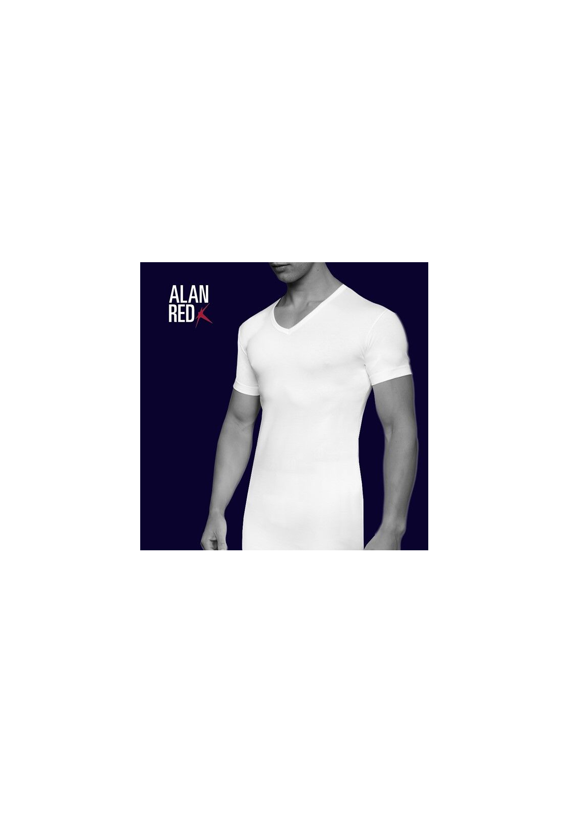 65812_Alan_Red_stretch_T-shirts_extra_lang_Oklahoma ALAN RED T-shirts Oklahoma extra lang (2-pack), V-hals stretch, wit