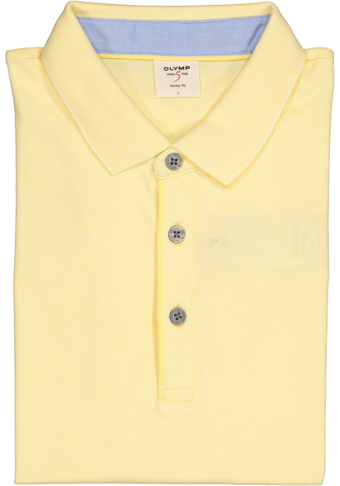 4-4063402568963_olymp_polo_HR OLYMP Level 5 body fit poloshirt, stretch, geel melange