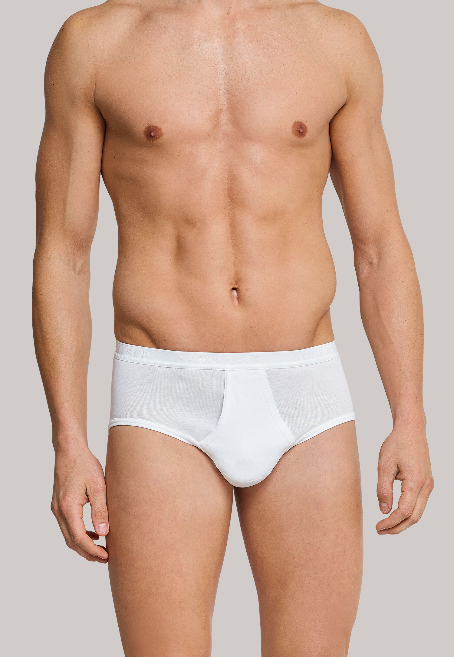 SCHIESSER Original Feinripp sportslips (2-pack), met gulp, wit