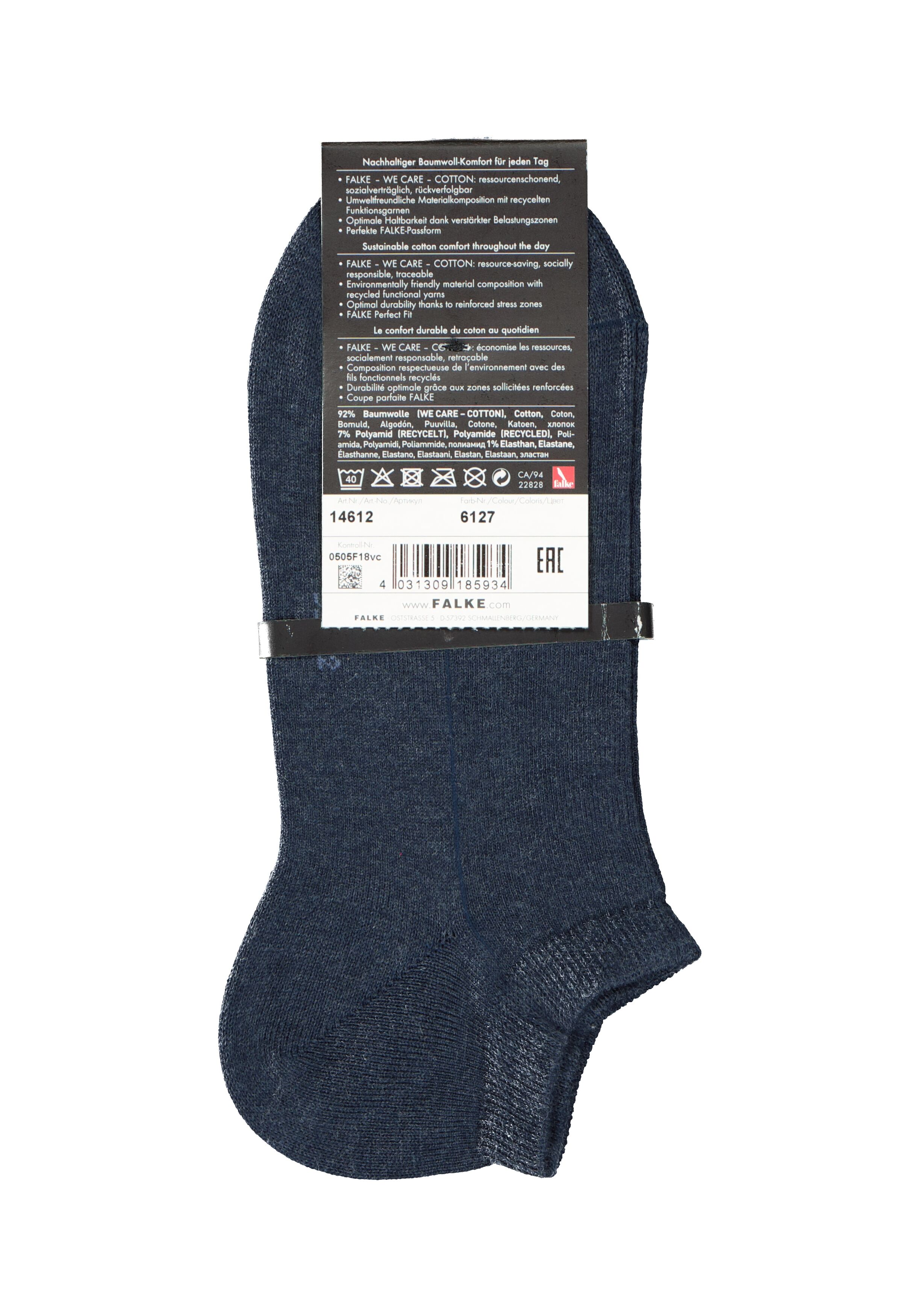FALKE Family heren enkelsokken, marine blauw melange (navy melange)