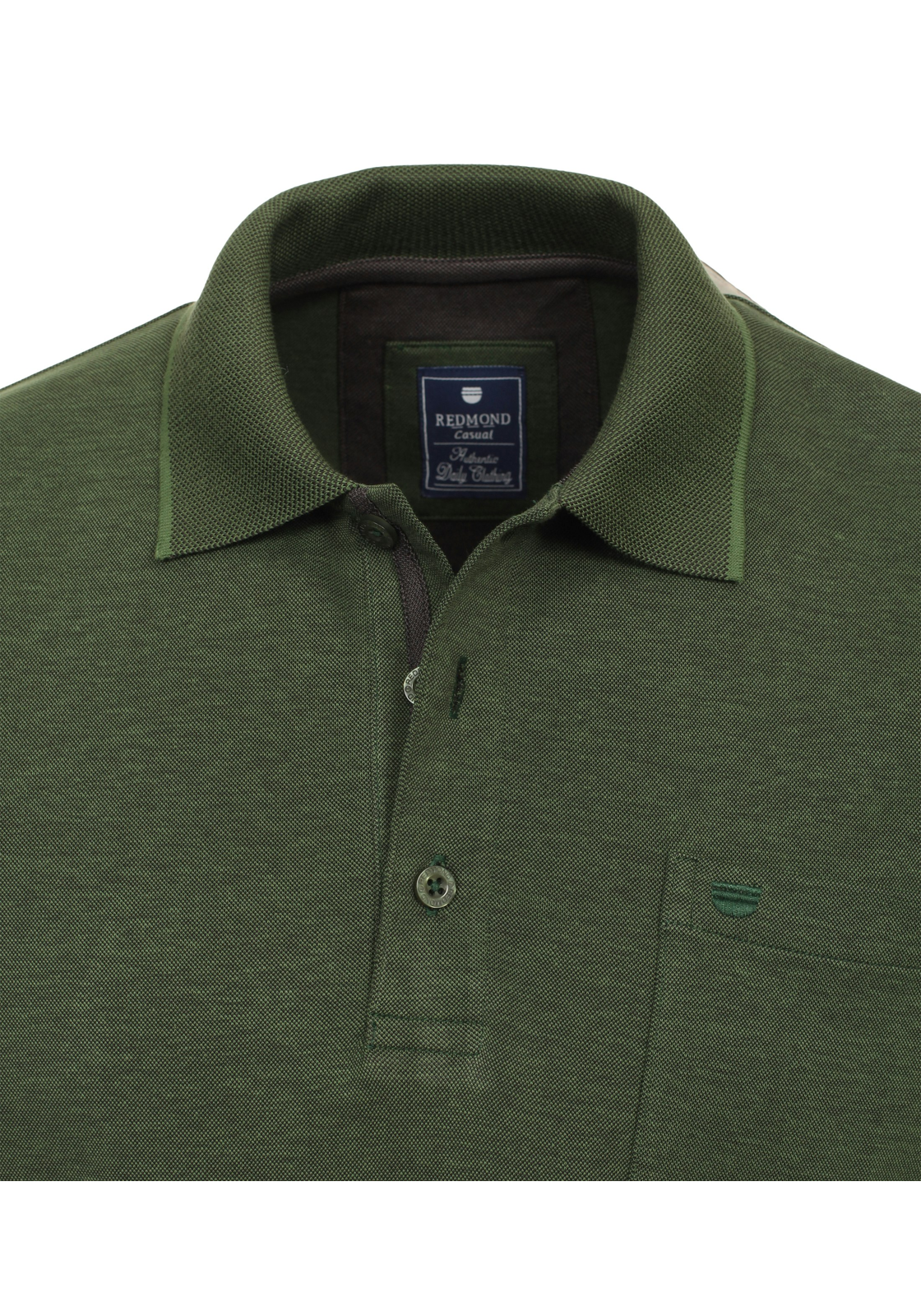 Redmond regular fit polo lange mouw, jersey, groen - 912111-629 Redmond regular fit polo lange mouw, jersey, groen - 912111-629