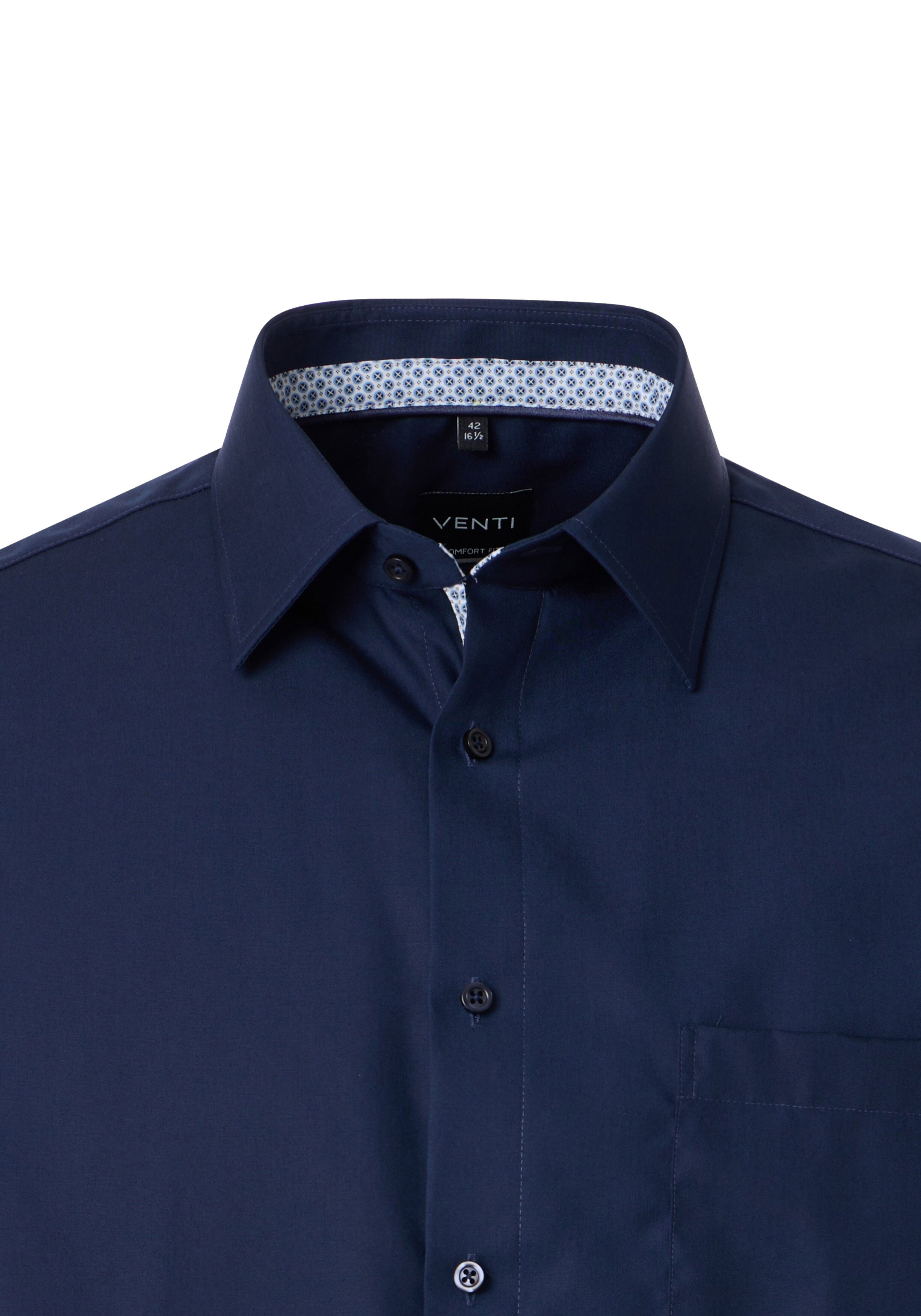 VENTI CASA MODA comfort fit overhemd, structuur, donkerblauw