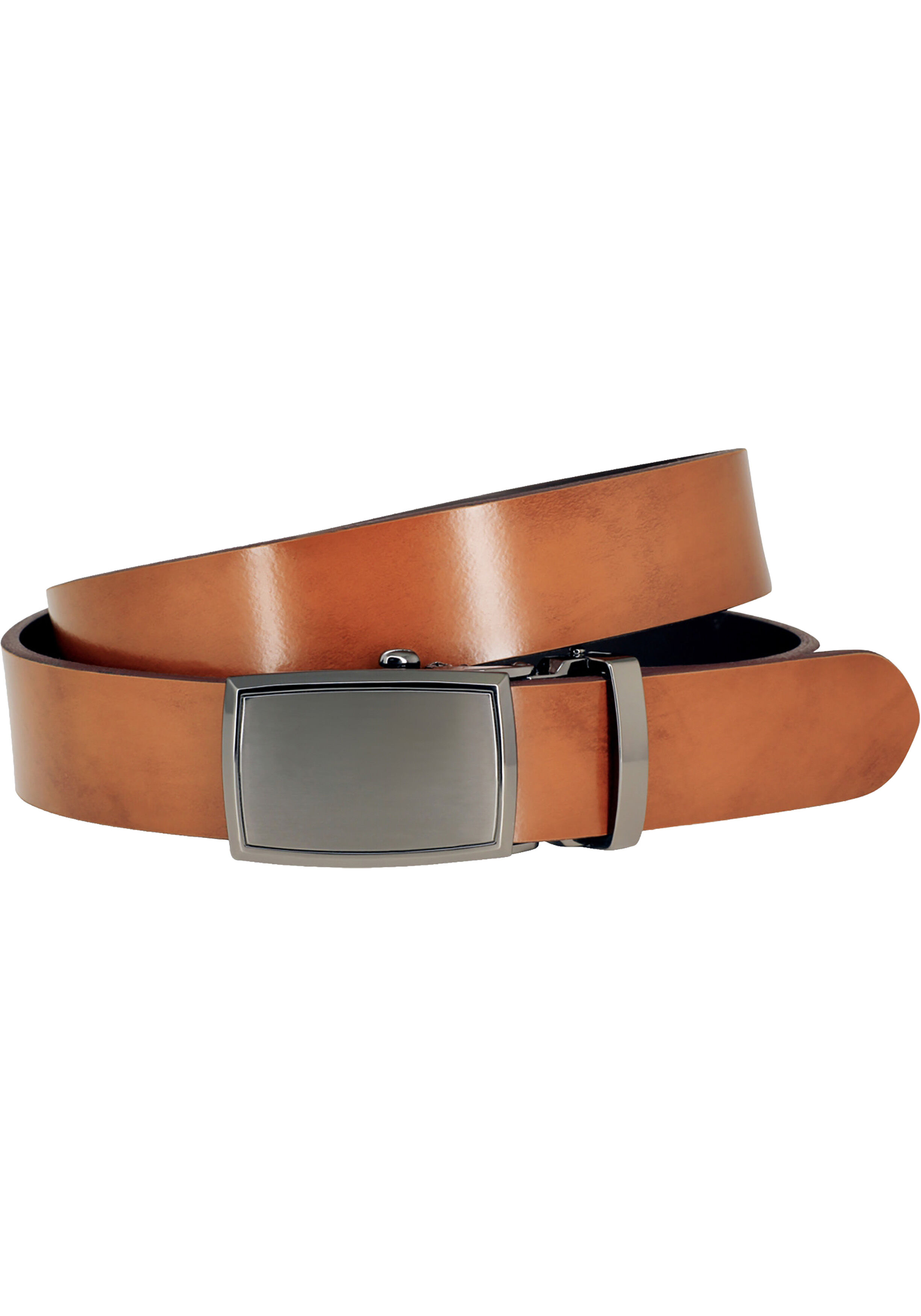 LINDENMANN leren heren riem, cognac