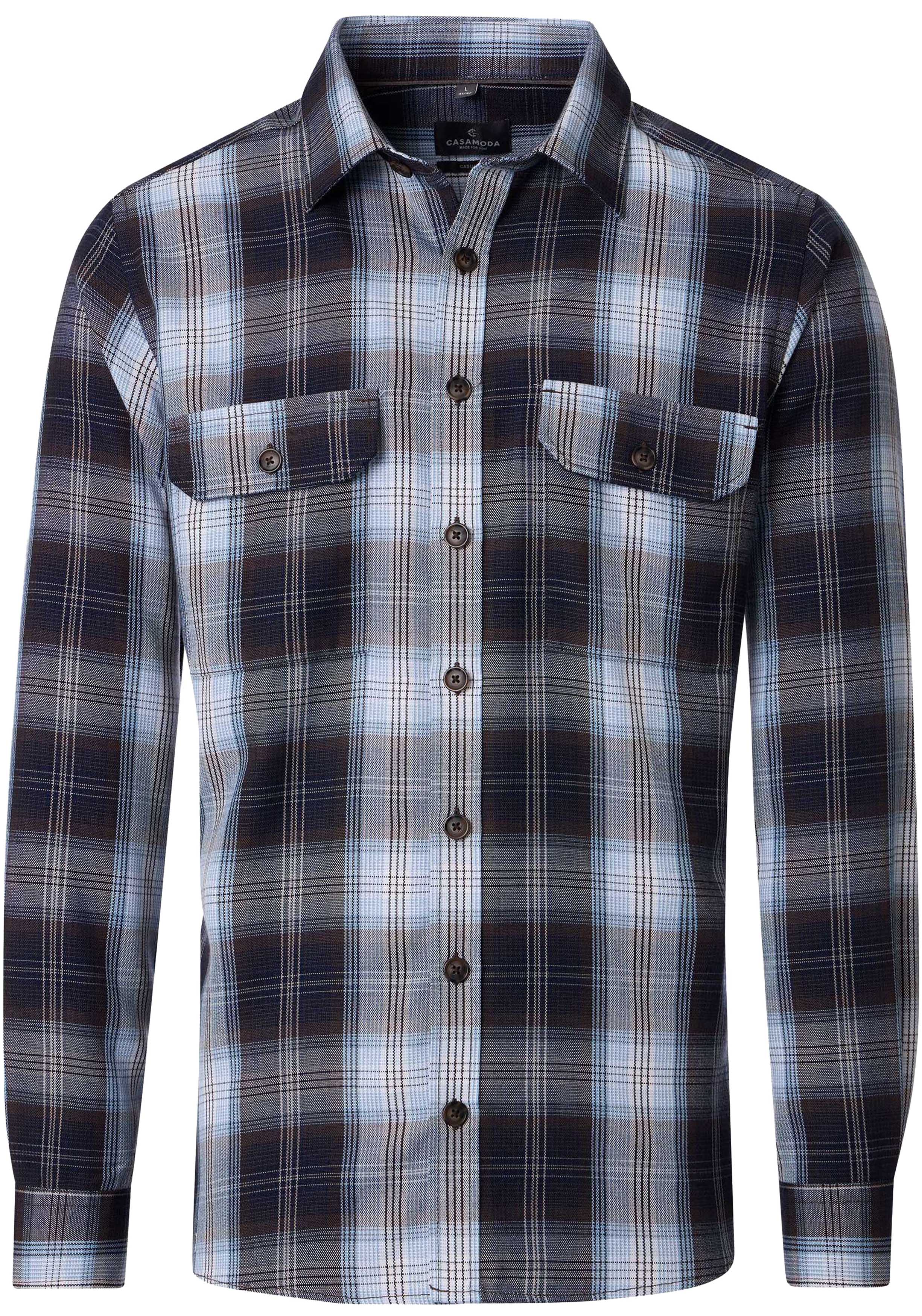 CASA MODA comfort fit overshirt, bruin, beige geruit