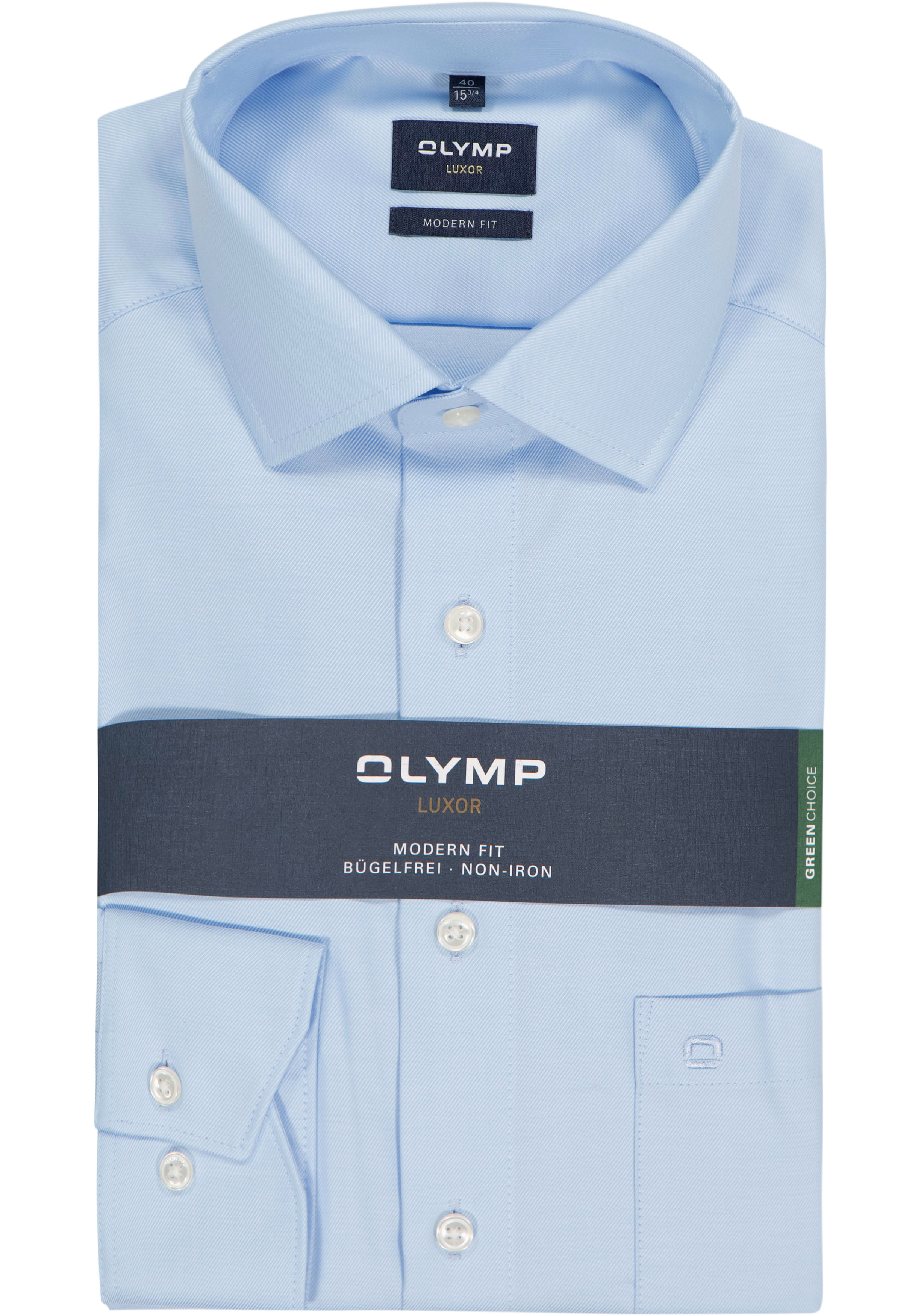 OLYMP Luxor modern fit overhemd, lichtblauw twill