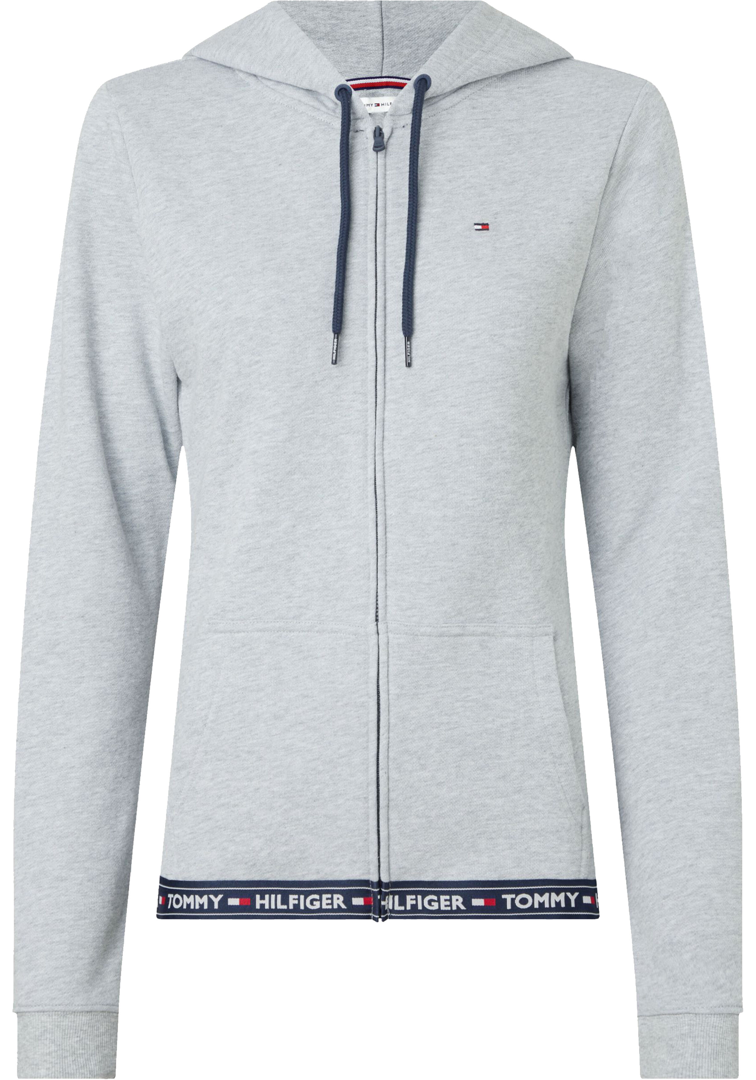 Tommy Hilfiger dames Authentic hoodie, sweatvest met capuchon, middeldik, grijs melange