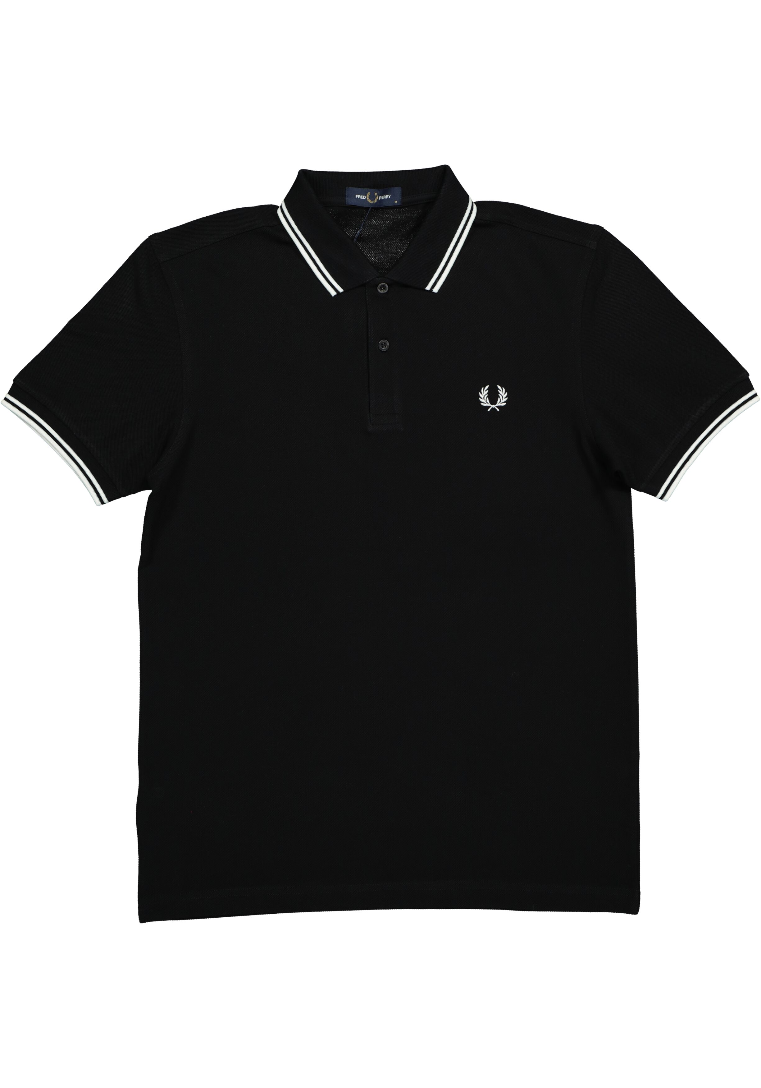 Fred Perry M3600 polo twin tipped shirt, heren polo Black / Porcelain / Porcelain