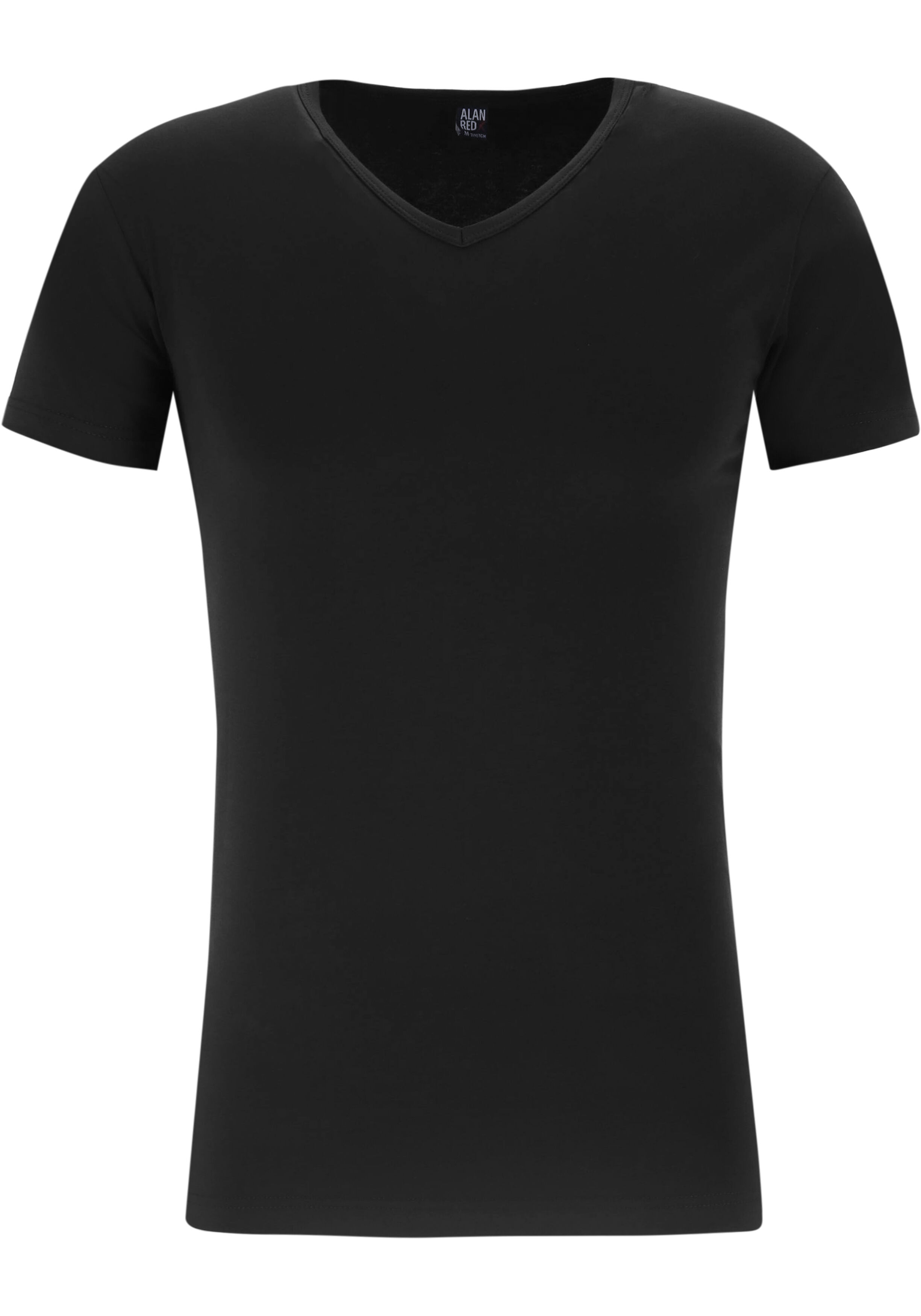 ALAN RED T-shirts Oklahoma (2-pack), V-hals stretch, zwart 