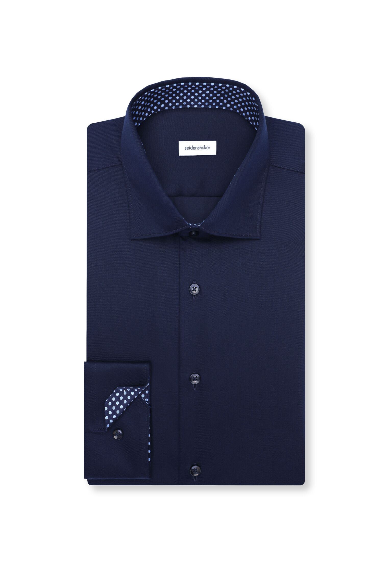 Seidensticker shaped fit overhemd, popeline, blauw