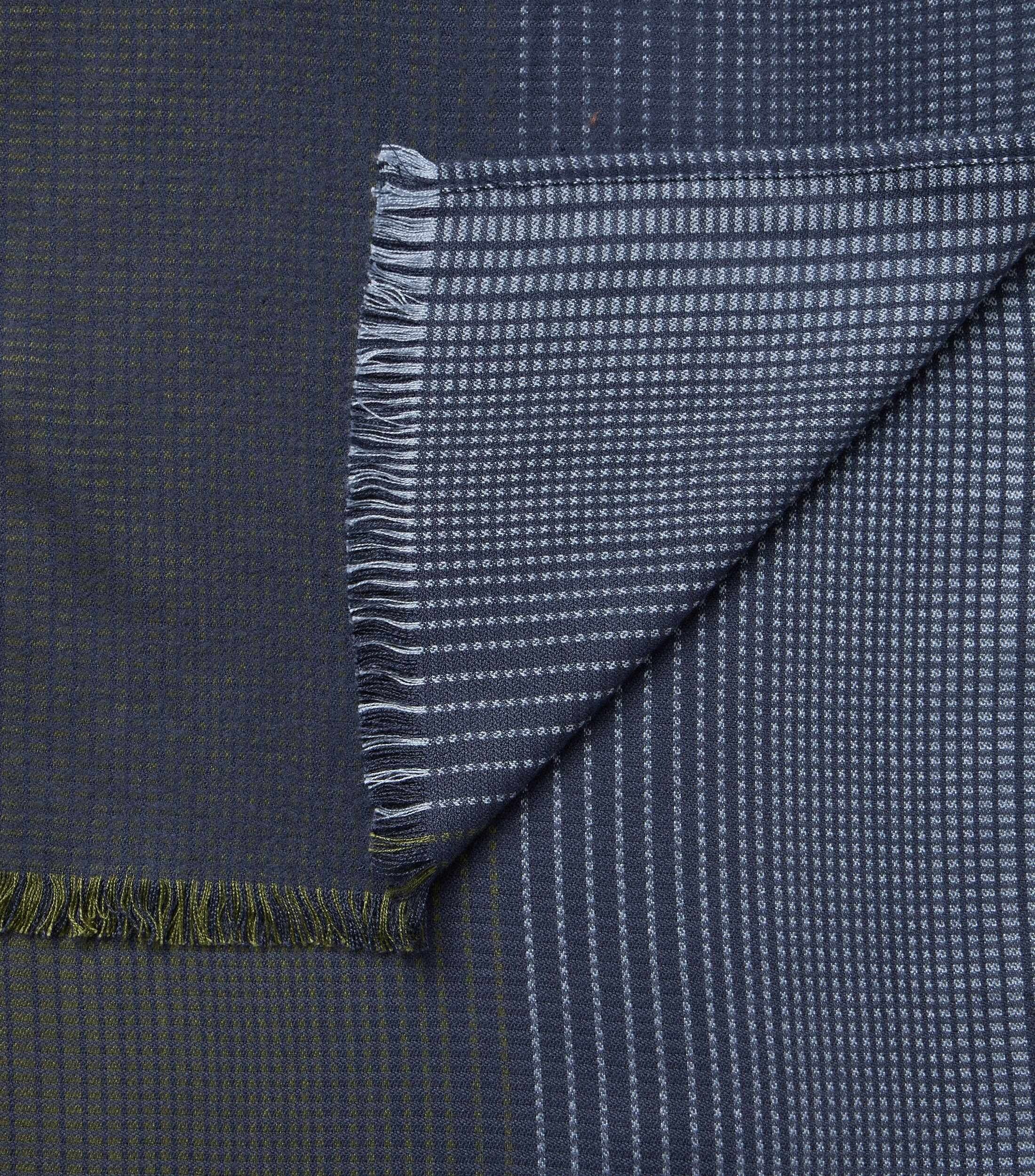 CASA MODA sjaal, groen met blauw en wit dessin