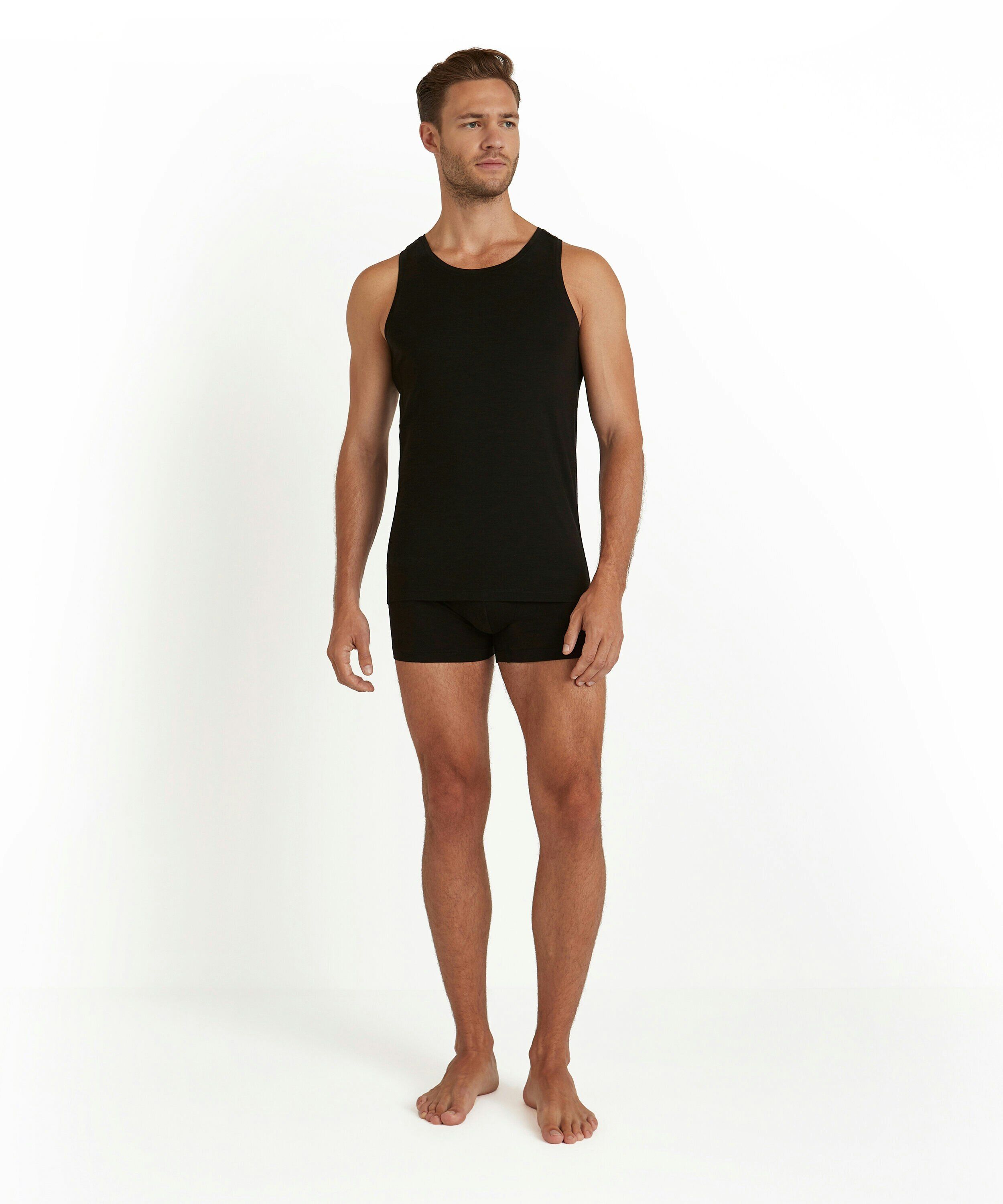 FALKE heren top Daily Climawool, singlet, zwart (black)