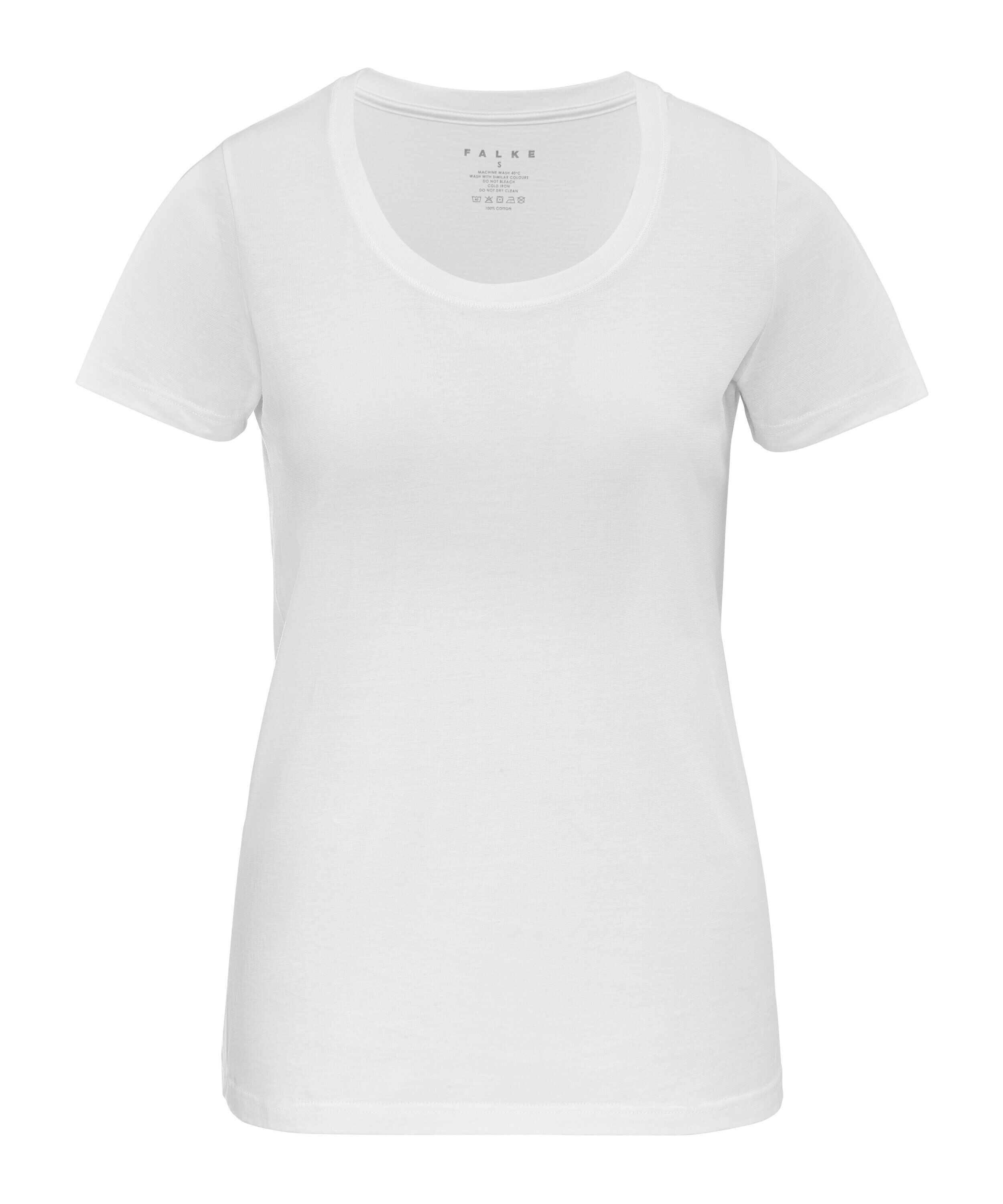 FALKE dames T-shirt Daily Natural, korte mouw, wit (white)