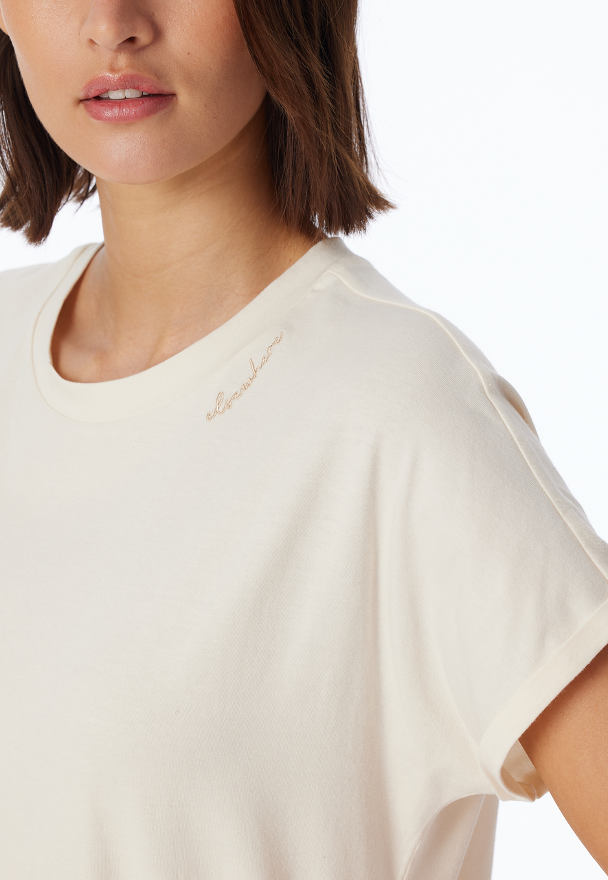 SCHIESSER Mix+Relax T-shirt, dames shirt korte mouw roomwit