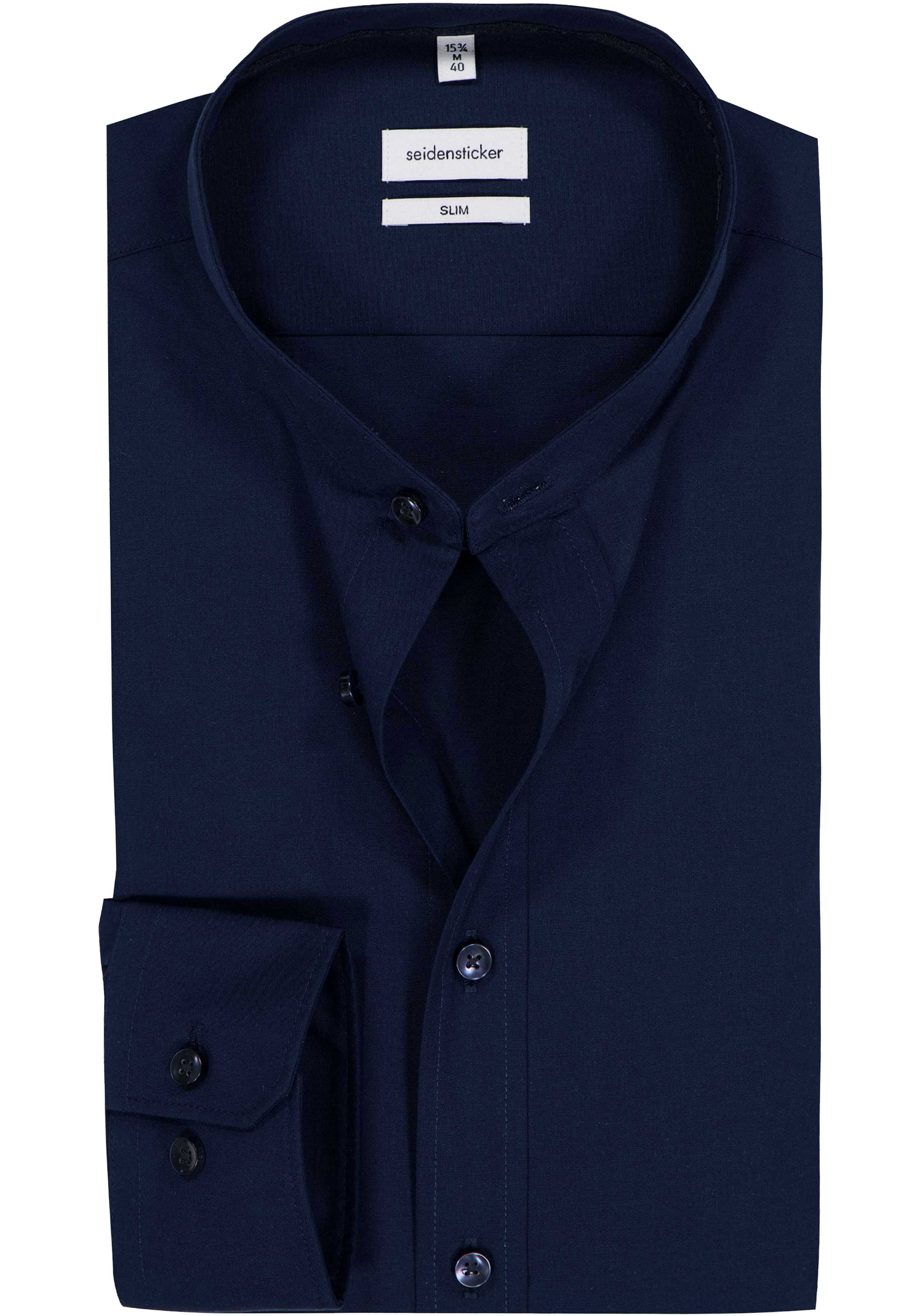 Seidensticker slim fit overhemd, popeline, blauw