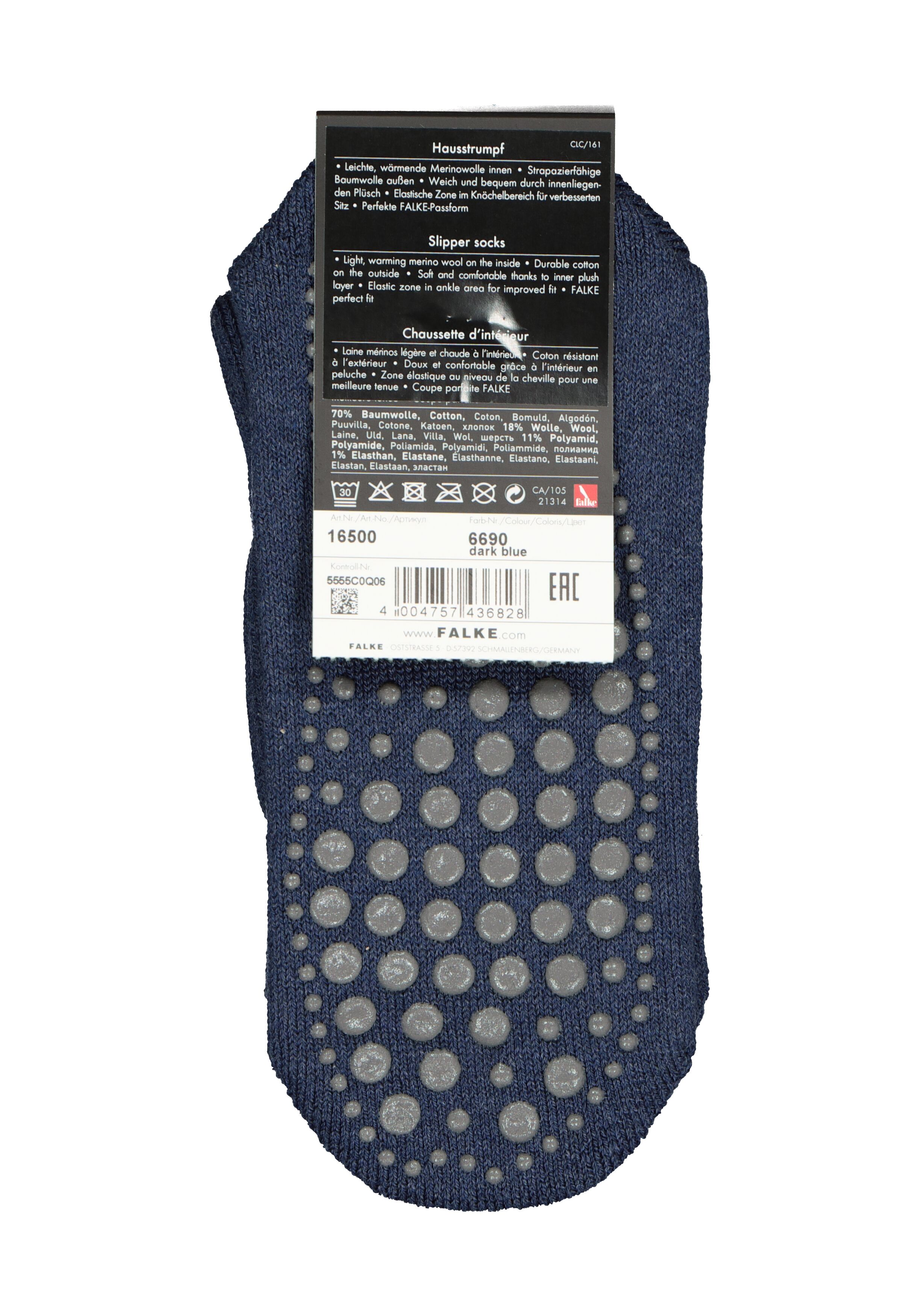 FALKE Homepads unisex huissokken, blauw (dark blue)