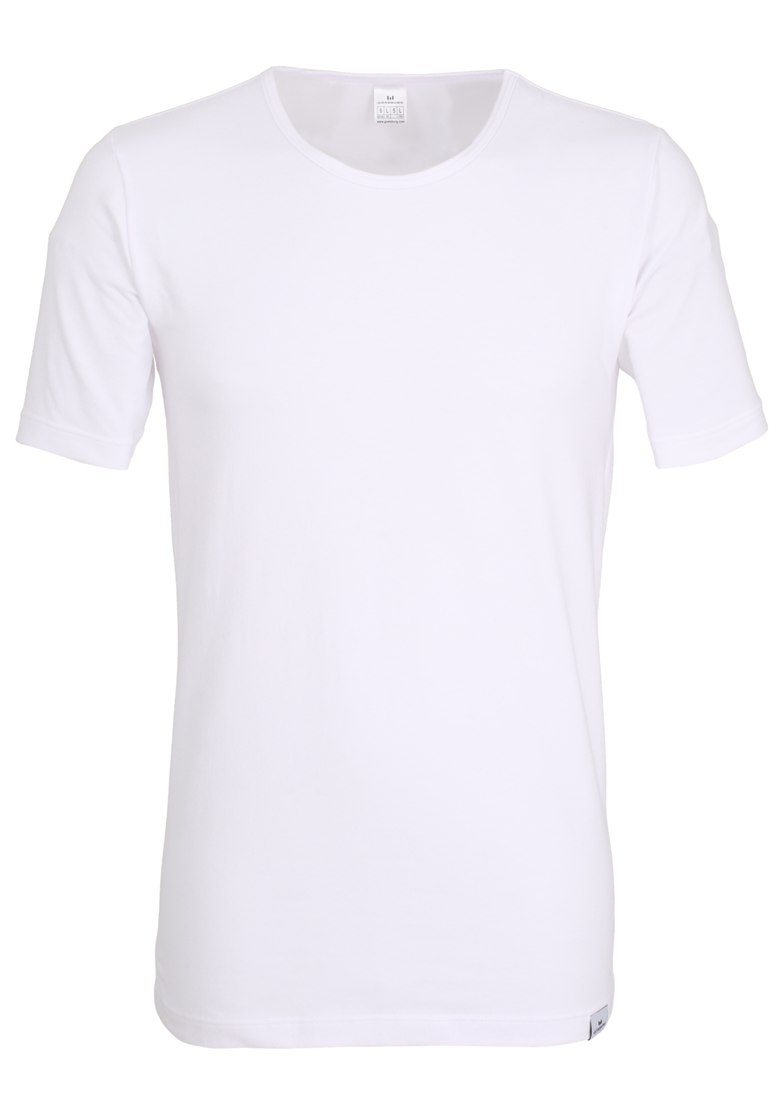 1-4060084024343-gotzburg-t-shirt_HR Gotzburg heren T-shirt slim fit O-hals 95/5 (1-pack), heren ondershirt stretchkatoen, wit