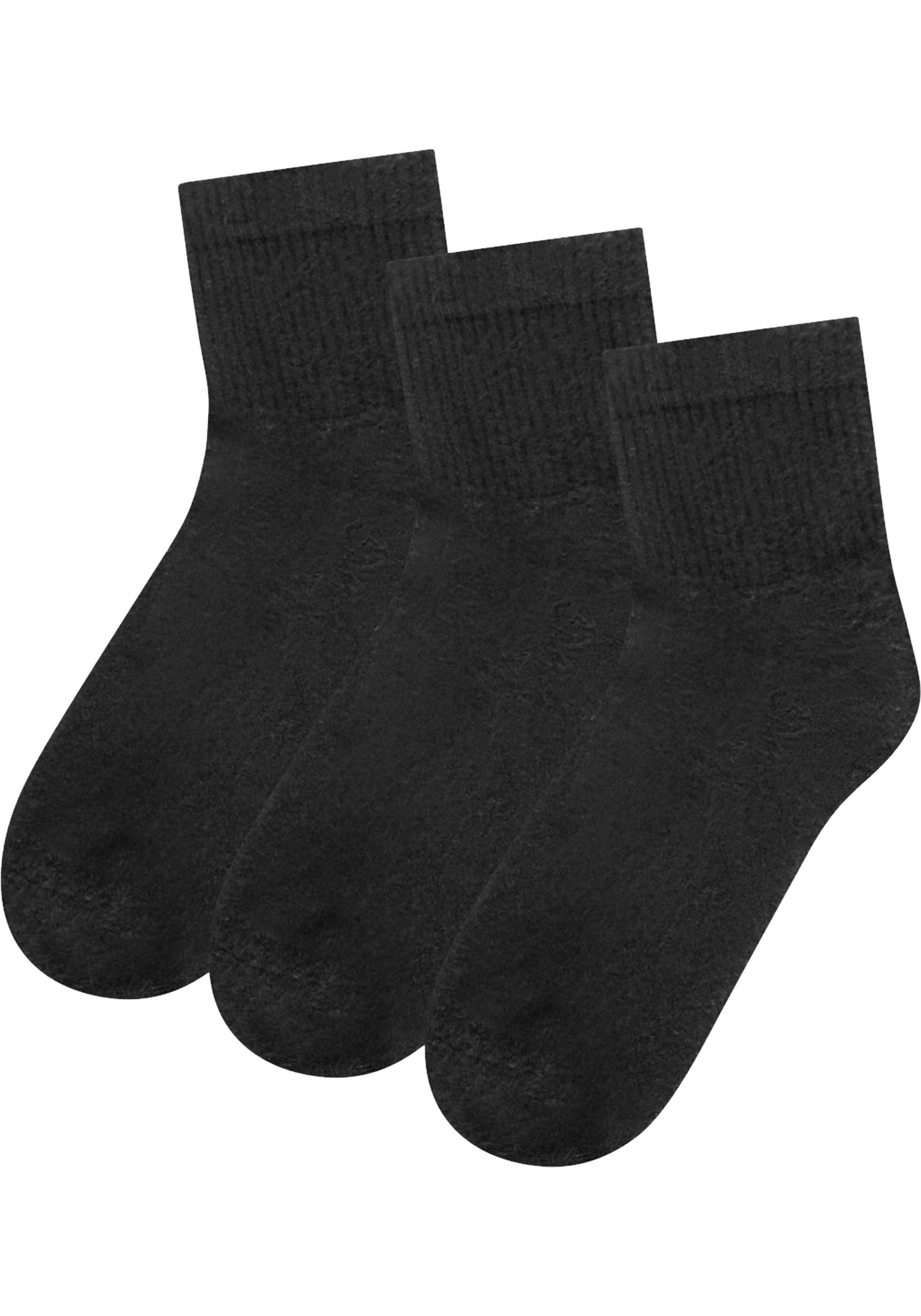 Bamboo Basics Sacha outdoor socks (3-pack), unisex sokken met badstof binnenzool, zwart