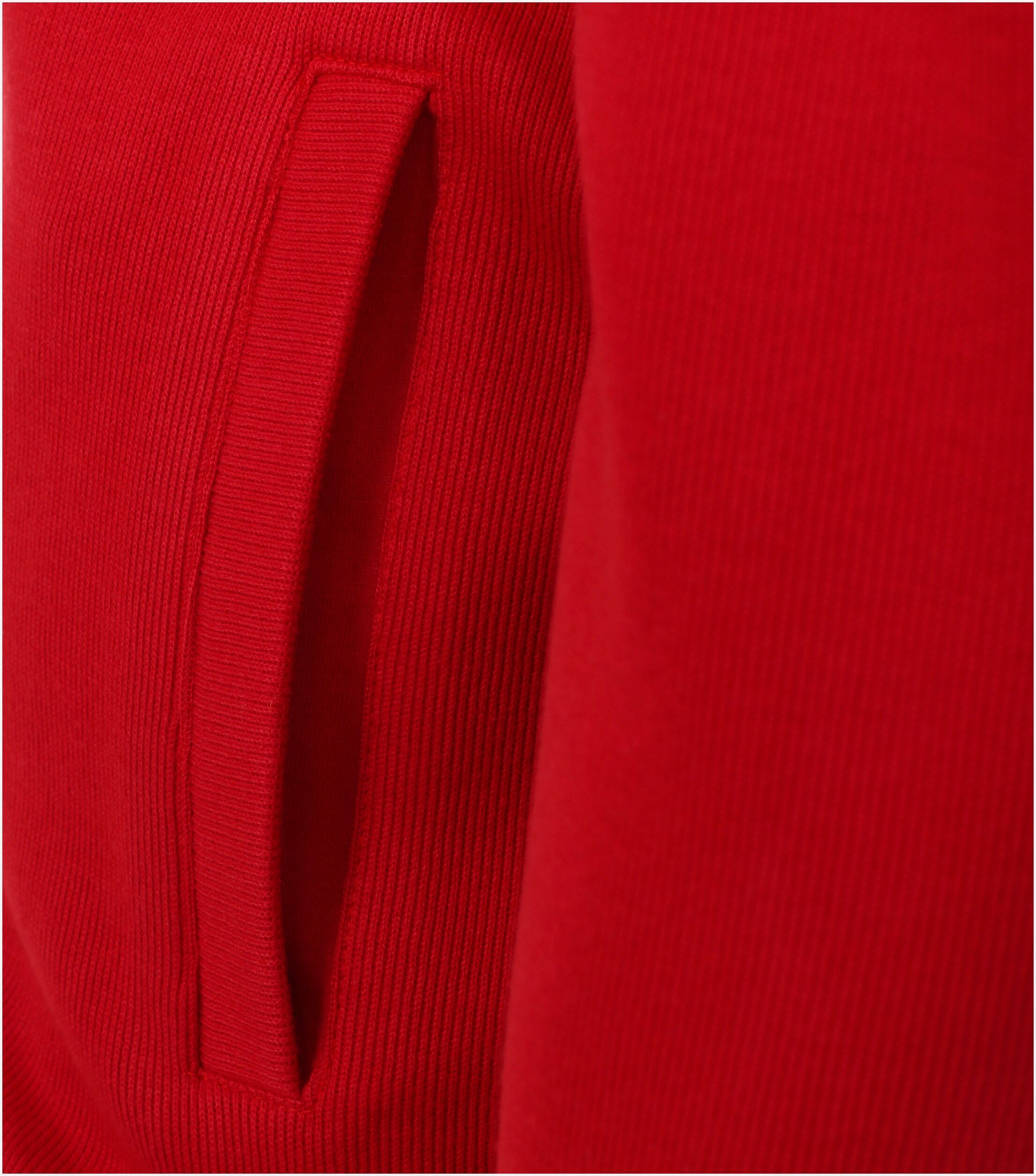 Redmond heren sweatvest katoen, opstaande kraag, rood (middeldik)