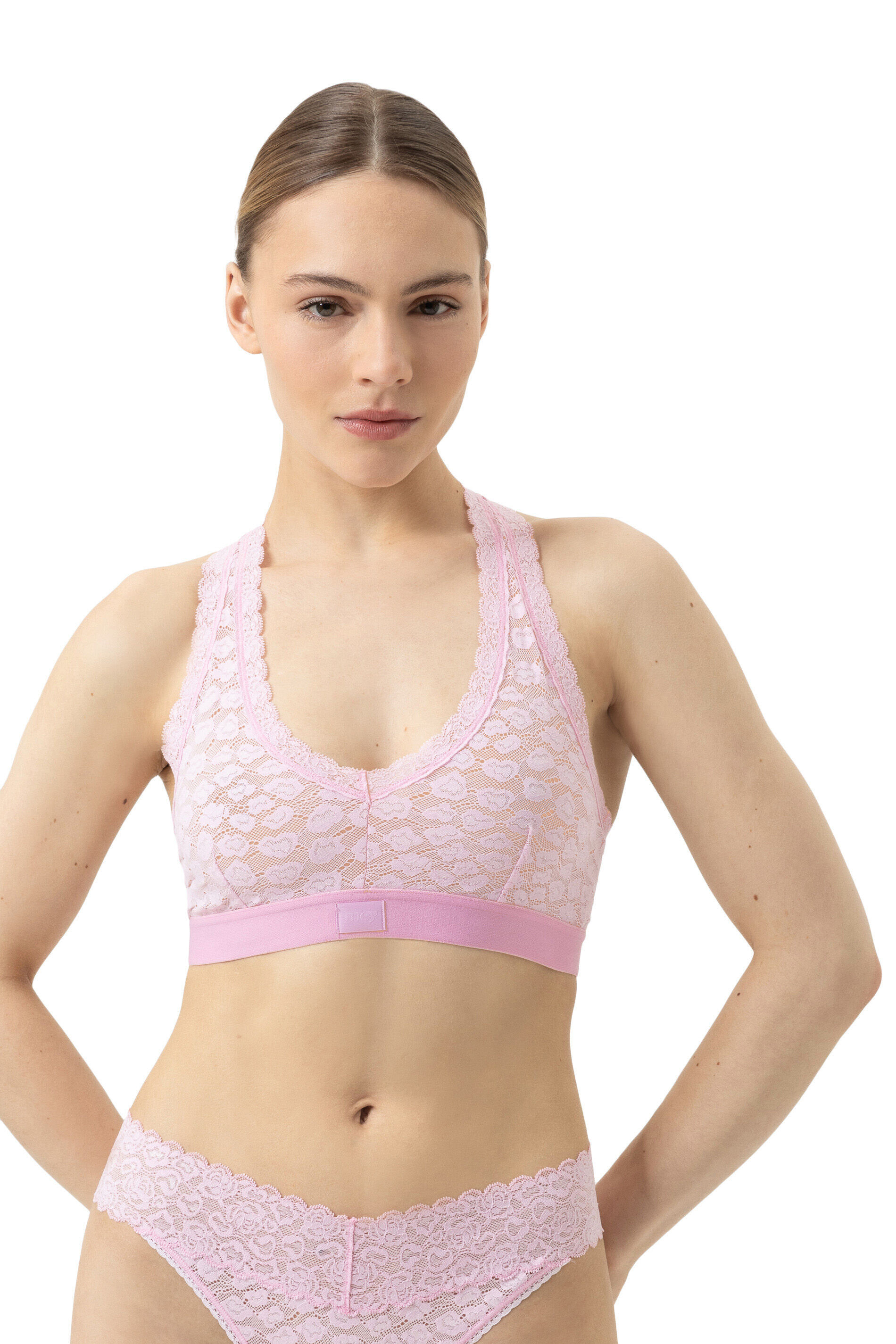 Mey dames bustier Savage Lace, beugelloze bralette, zacht lichtroze