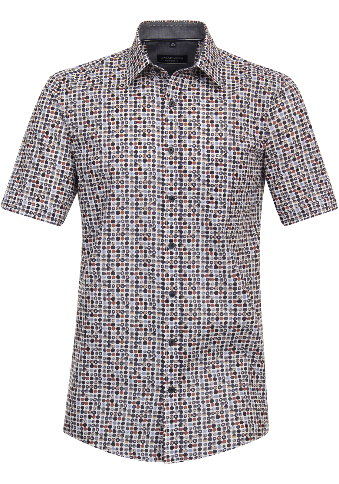 CASA MODA Sport casual fit overhemd, korte mouw, popeline, grijs dessin CASA MODA Sport casual fit overhemd, korte mouw, popeline, grijs dessin