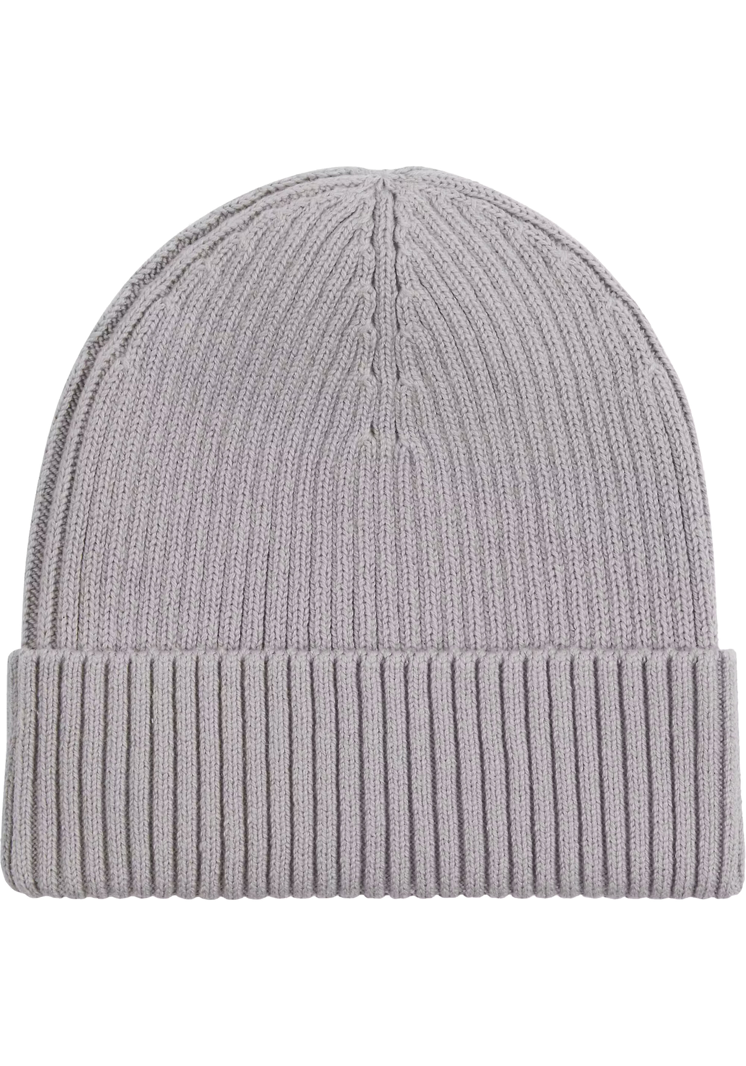 Calvin Klein muts, classic cotton rib beanie, middengrijs
