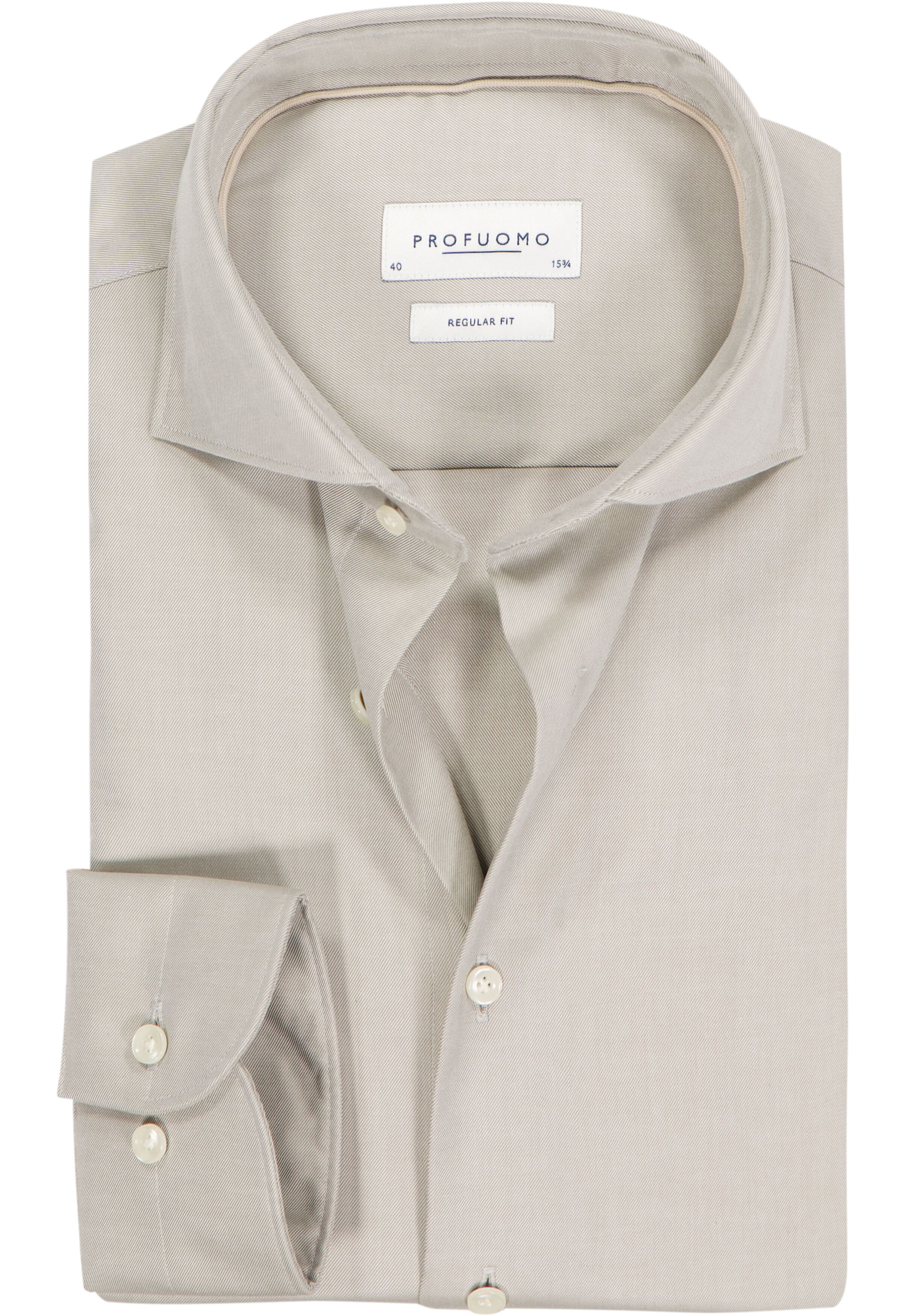 Profuomo regular fit heren overhemd, twill, groen