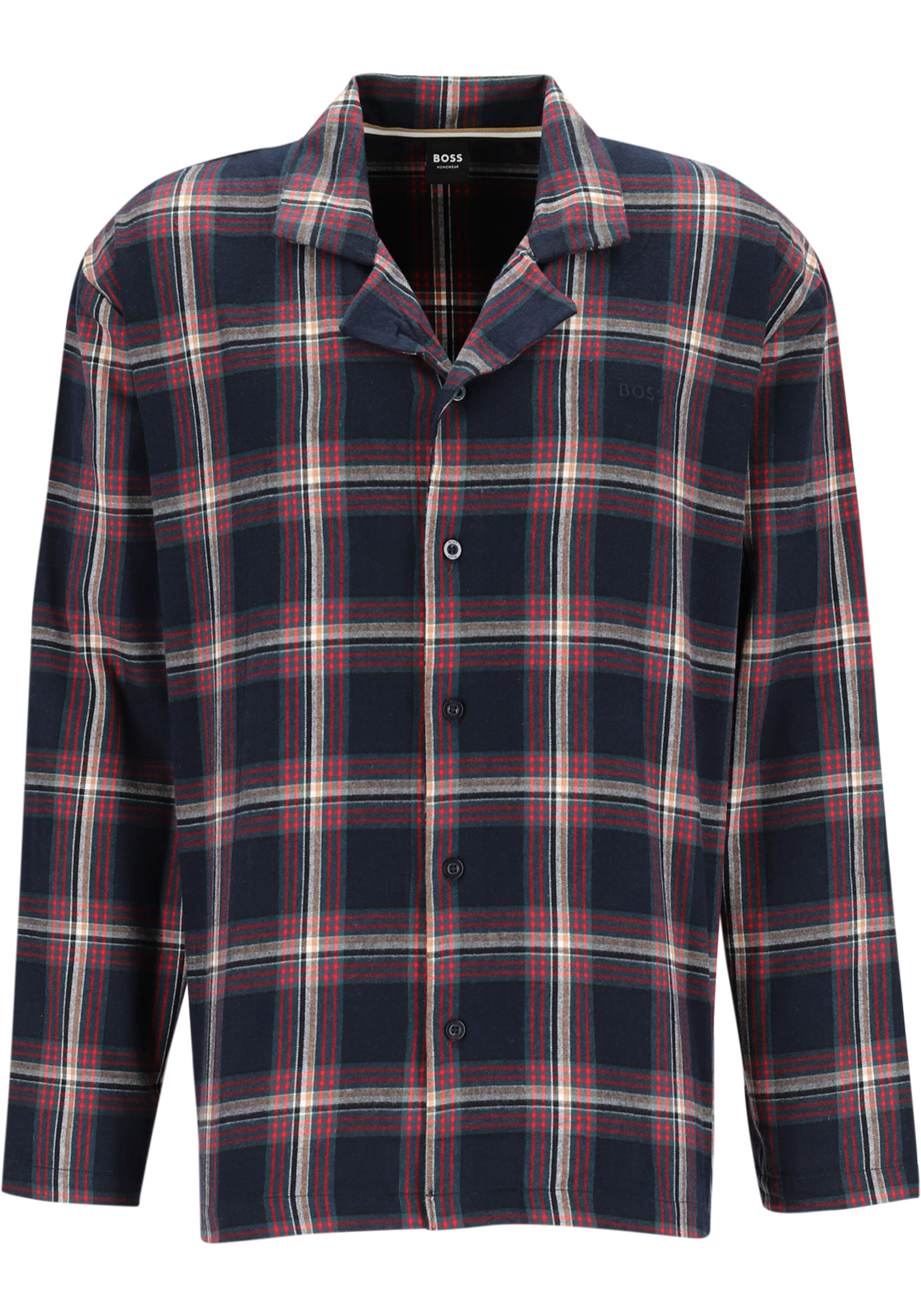 BOSS Holiday Pyjama, heren pyjama set met knoopjes, blauw