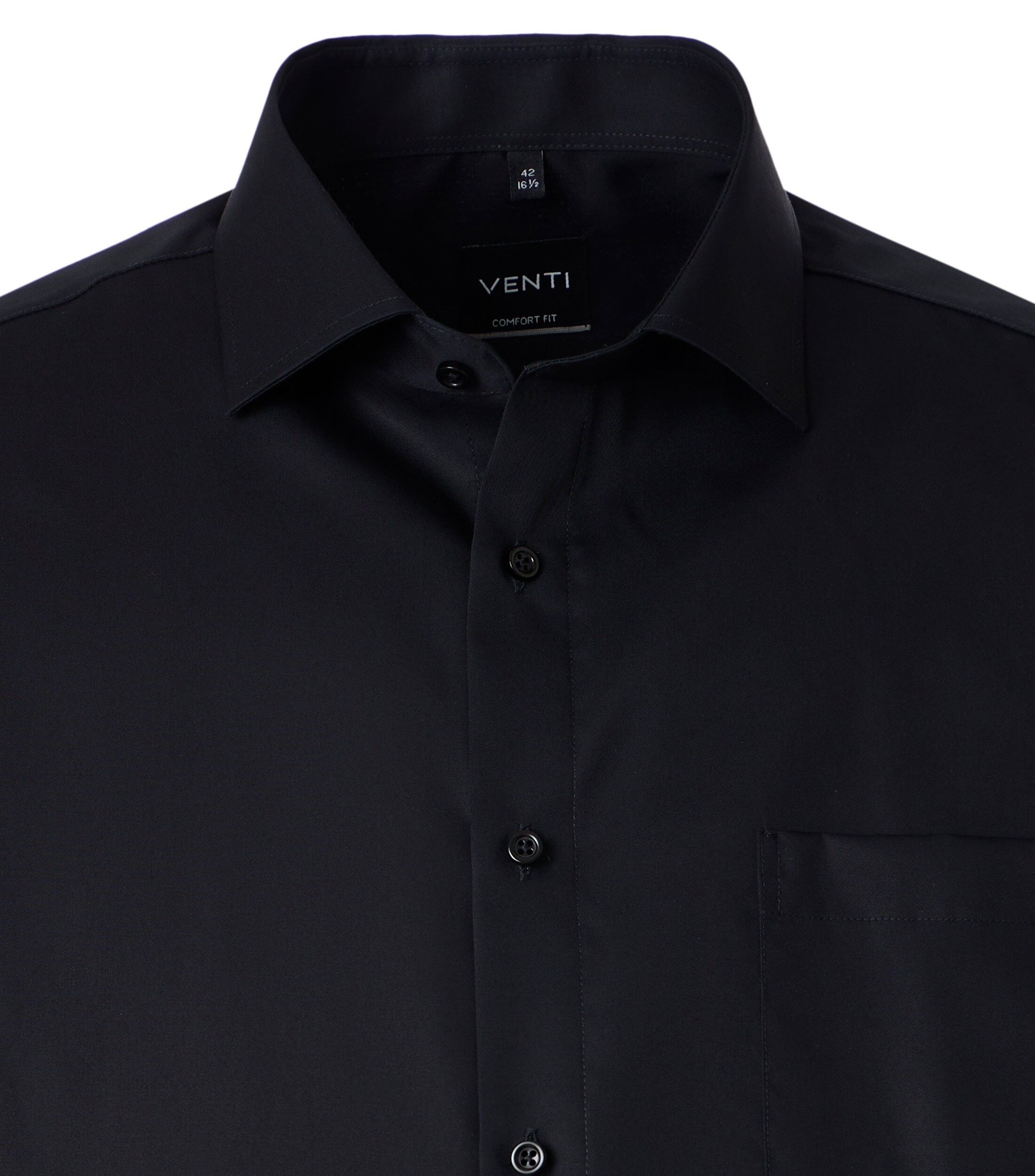 VENTI modern fit overhemd, twill, zwart