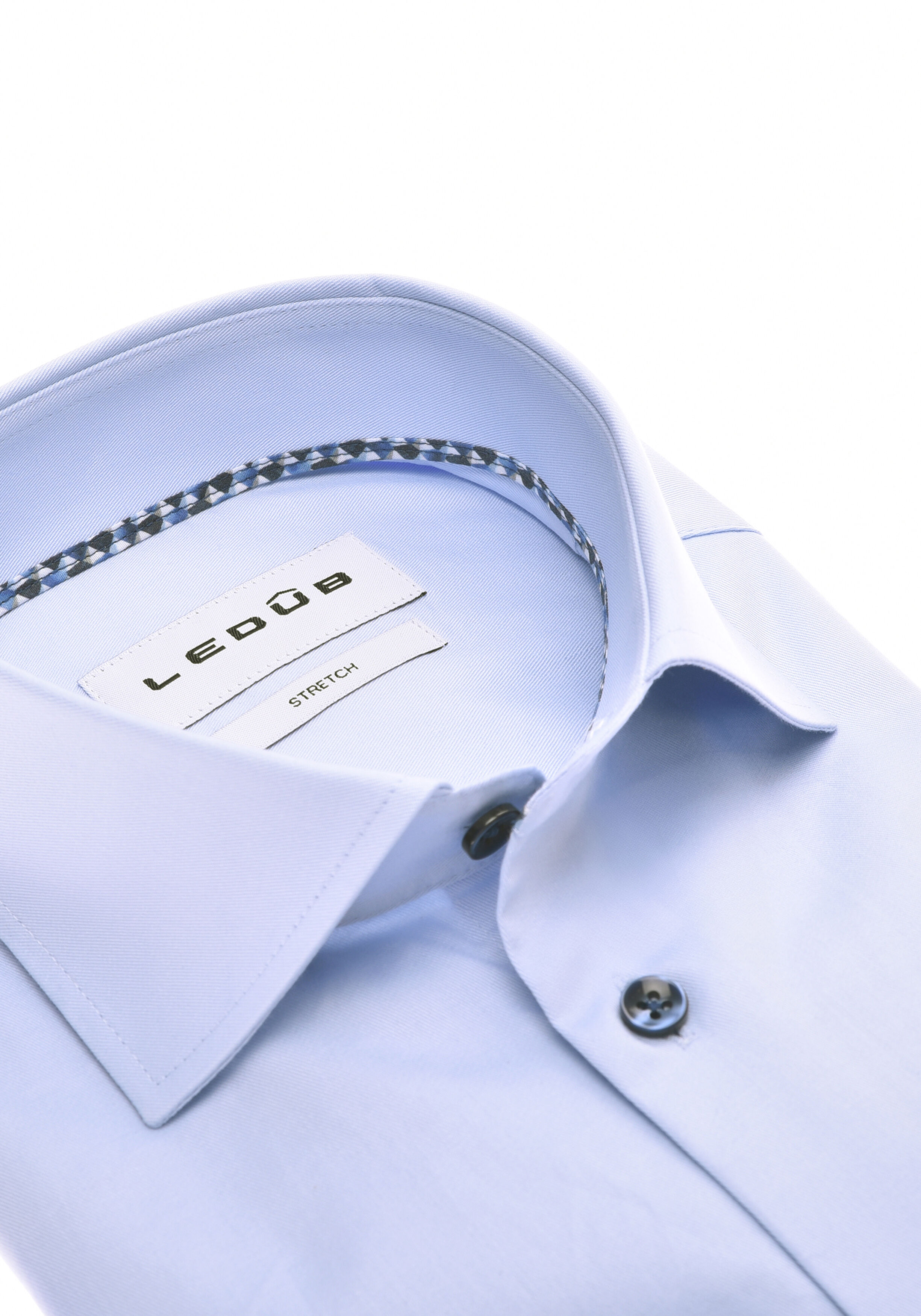Ledub modern fit overhemd, mouwlengte 72 cm, popeline, lichtblauw