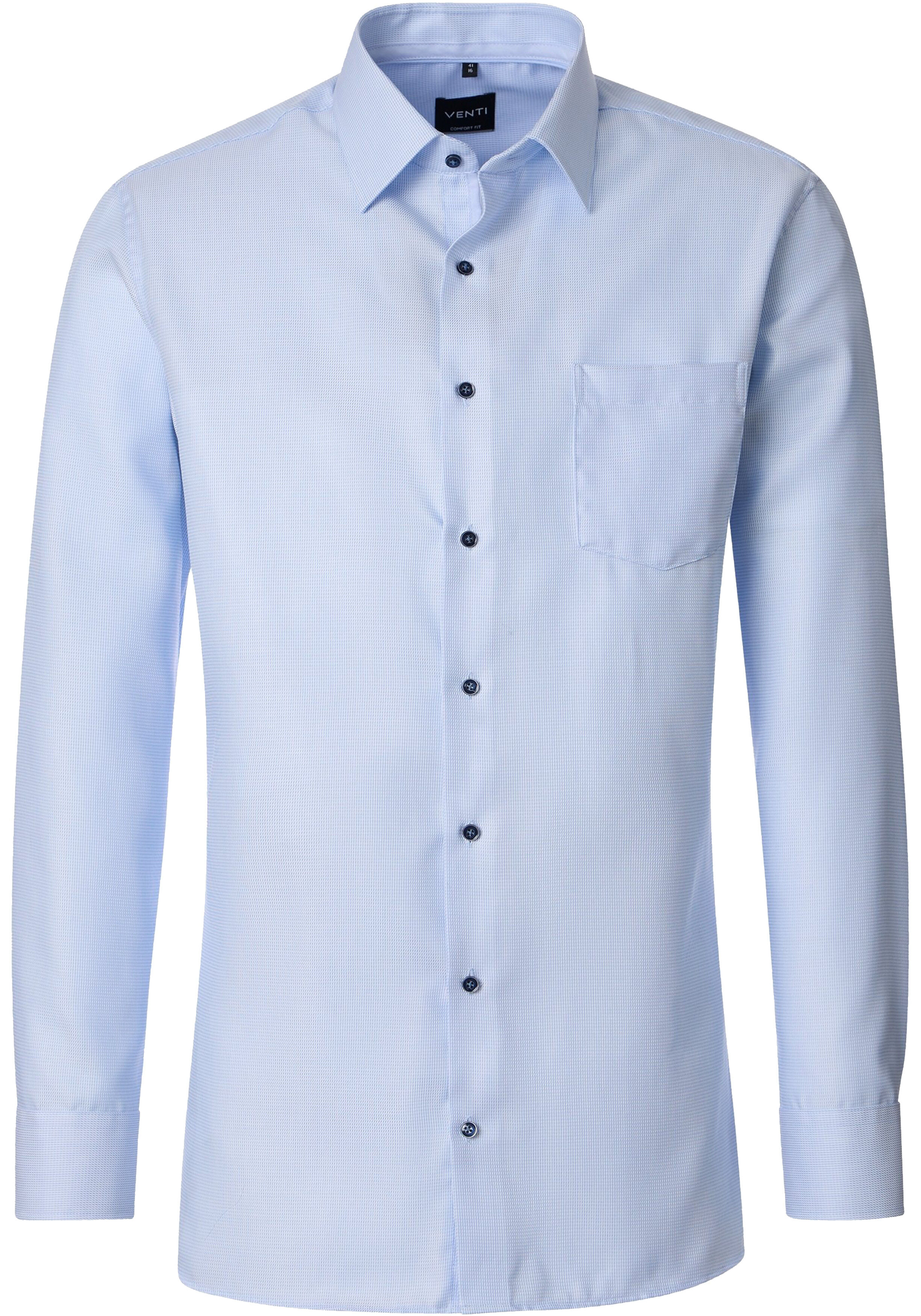 VENTI CASA MODA comfort fit overhemd, structuur, lichtblauw