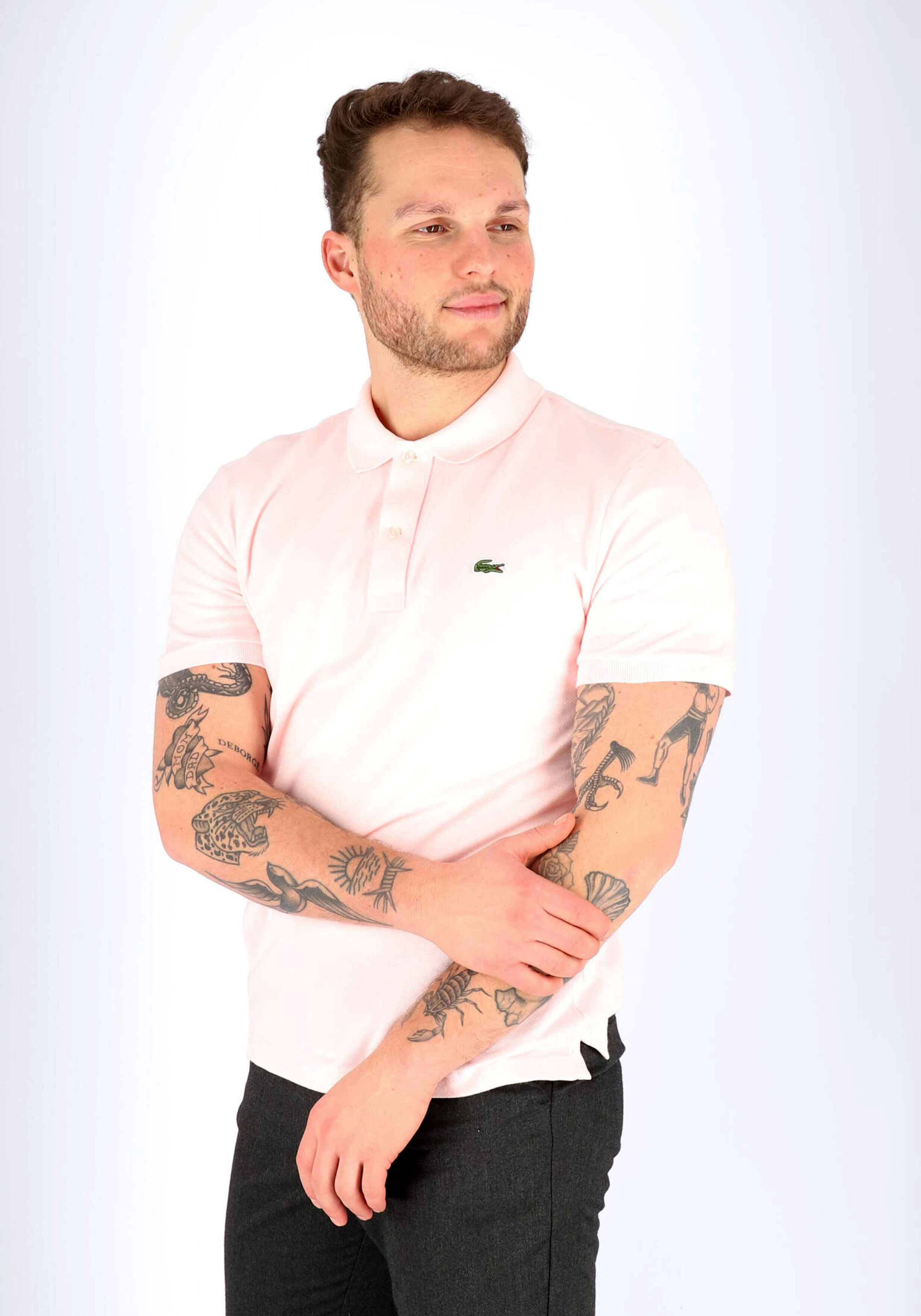 Lacoste Slim Fit polo, flamingo roze