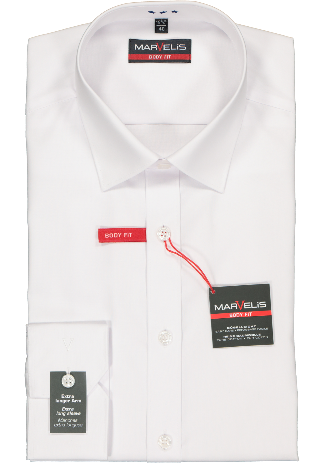 2-4032278372233_marvelis-overhemd_HR MARVELIS body fit overhemd, mouwlengte 7, wit