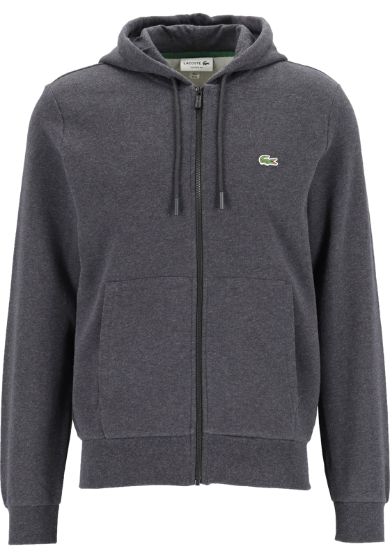 Lacoste heren hoodie sweatsvest, met rits, antraciet grijs Lacoste heren hoodie sweatsvest, met rits, antraciet grijs