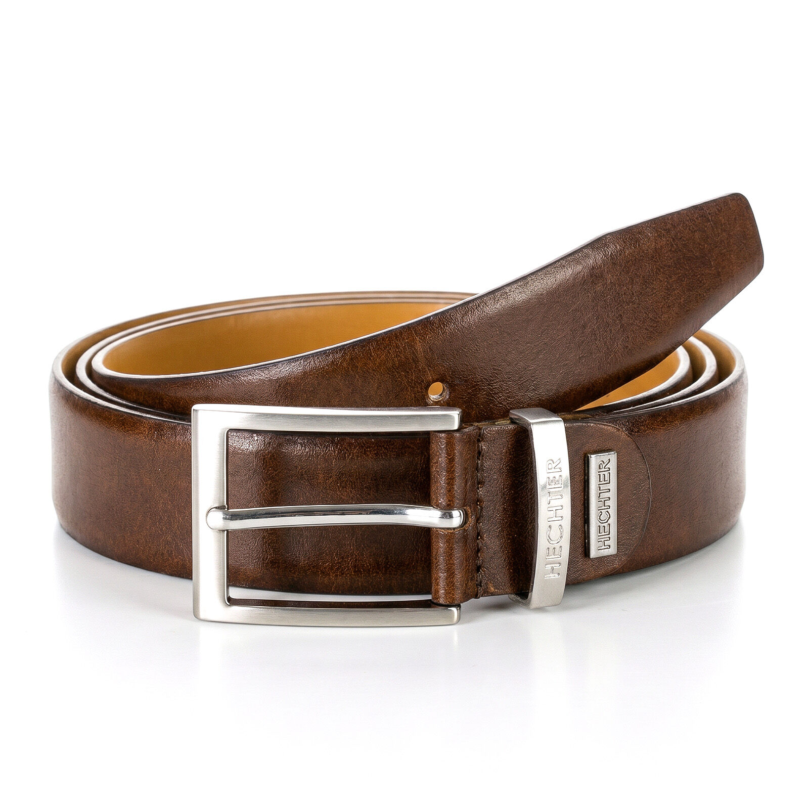 HECHTER leren heren riem, cognac